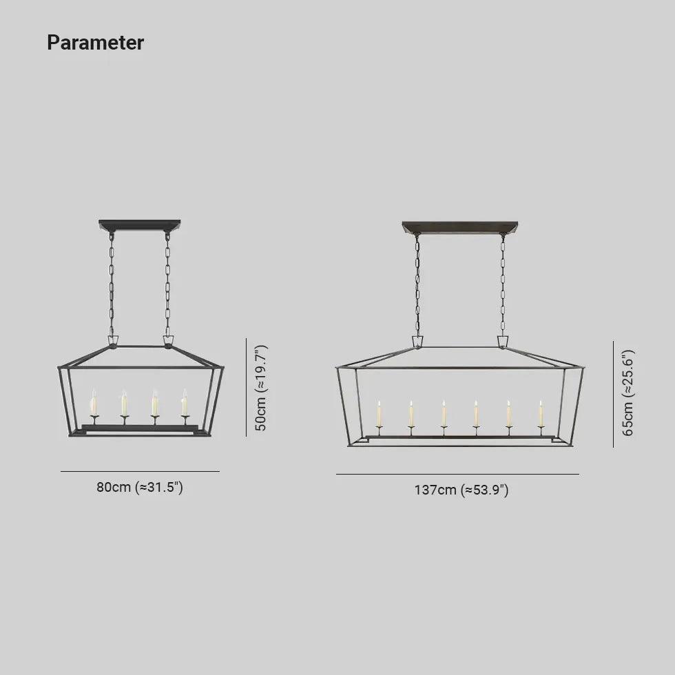 Modern Geometric Cage Candelabra Industrial Ceiling Light Fixture - Vintage Style Metal Pendant Lighting for Dining Room, Kitchen, or Living Room