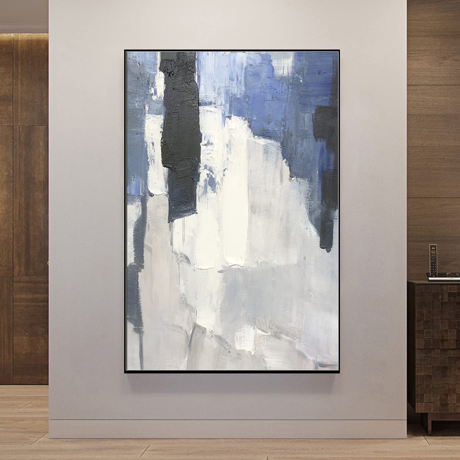 100% Hand-Painted Original Abstract Oil Painting - Large Modern Wall Art for Living Room - 48x64in (122x163cm) Framed Colorful Canvas - Perfect for Home Decor, Office & Gallery Display