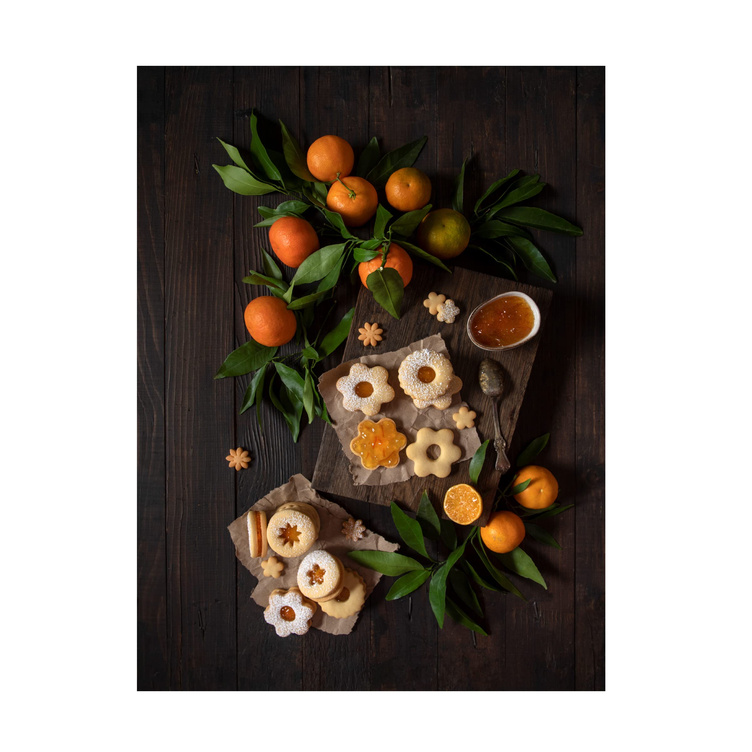 Trademark Fine Art 'Mandarin Linzer Cookies' Canvas Wall Art Print by Diana Popescu - Perfect for Kitchen Decor, Dining Room Art & Gift for Bakers