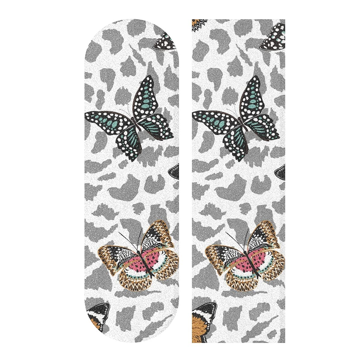 AGONA Premium Skateboard Grip Tape - Colorful Butterfly & Leopard Print Anti-Slip Sandpaper (33.1x9.1 Inch) for Longboards, Scooters & Rollerboards | Waterproof & Durable | Perfect for Street Skating, Commuting & Trick Riding