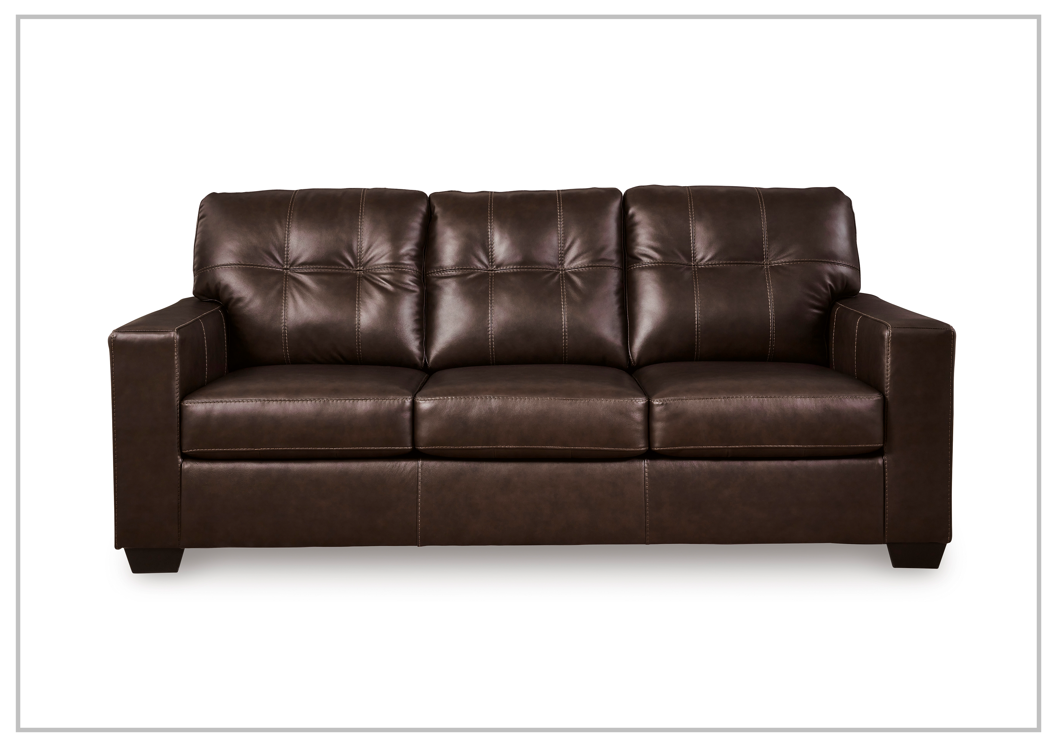Gio Italia Salvatore 3-Seater Queen Leather Sofa Sleeper - Dark Brown & Black Options | Convertible Sofa Bed for Living Room, Guest Room & Small Spaces