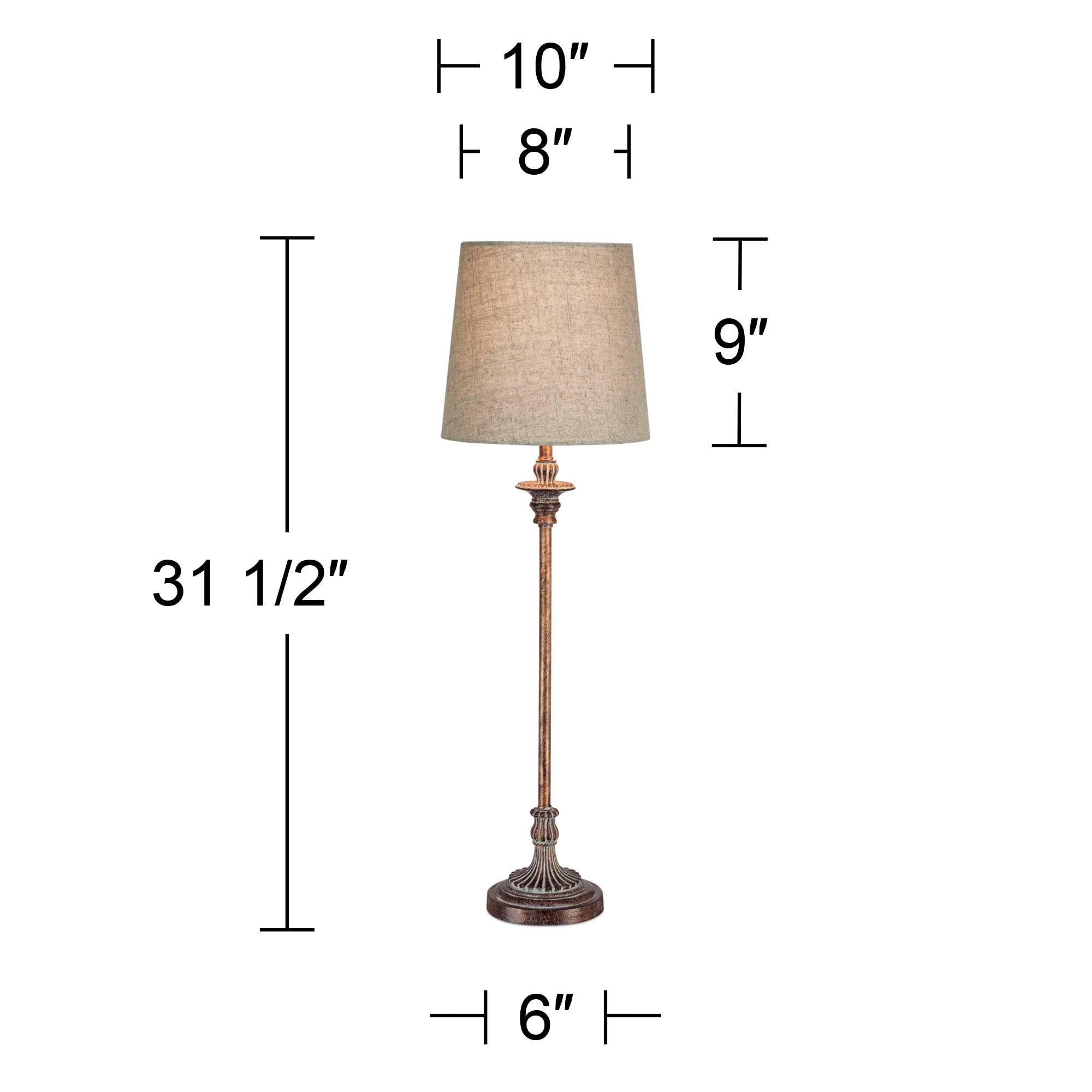 Regency Hill Bentley Traditional French Country Style Buffet Table Lamps - Set of 2, 31.5