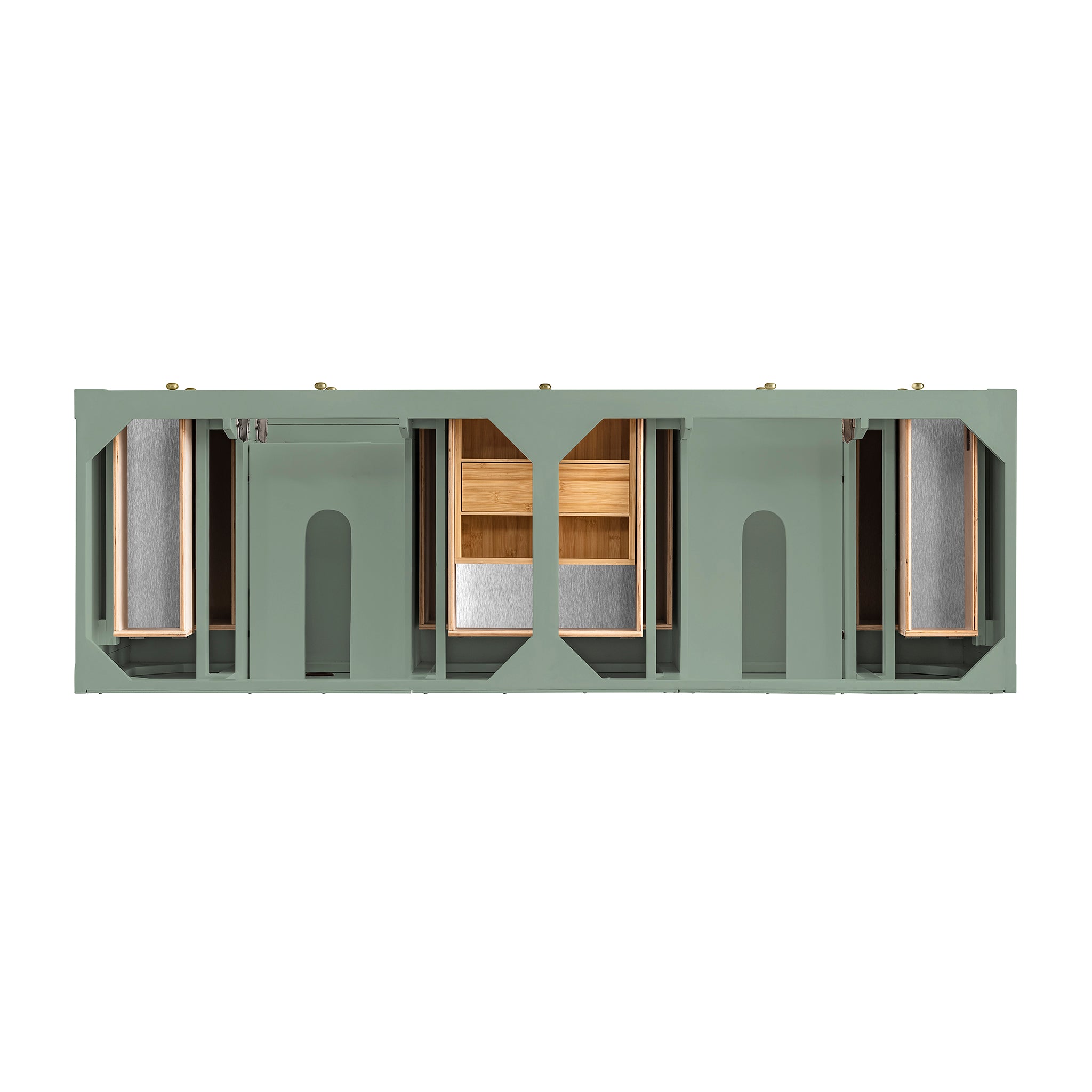 Breckenridge 72-Inch Double Vanity in Smokey Celadon - Modern Bathroom Sink Cabinet with Storage for Master Bath or Guest Bathroom