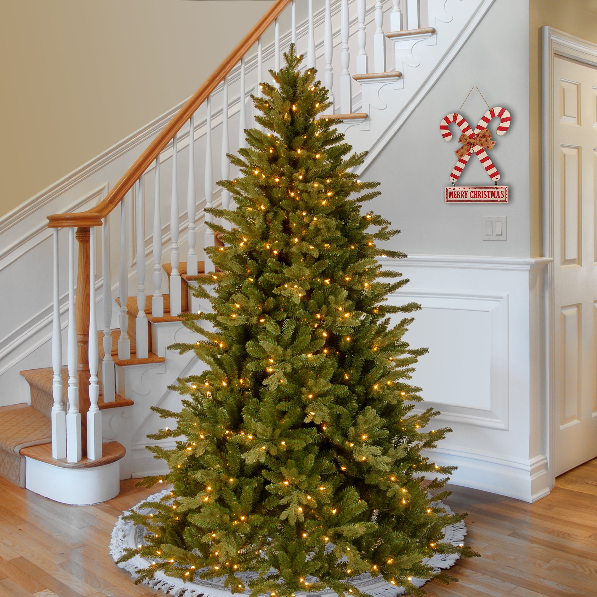7.5 ft Pre-Lit Avalon Spruce Artificial Christmas Tree with 500 Clear LED Lights - Perfect for Living Room, Office & Holiday Decorations