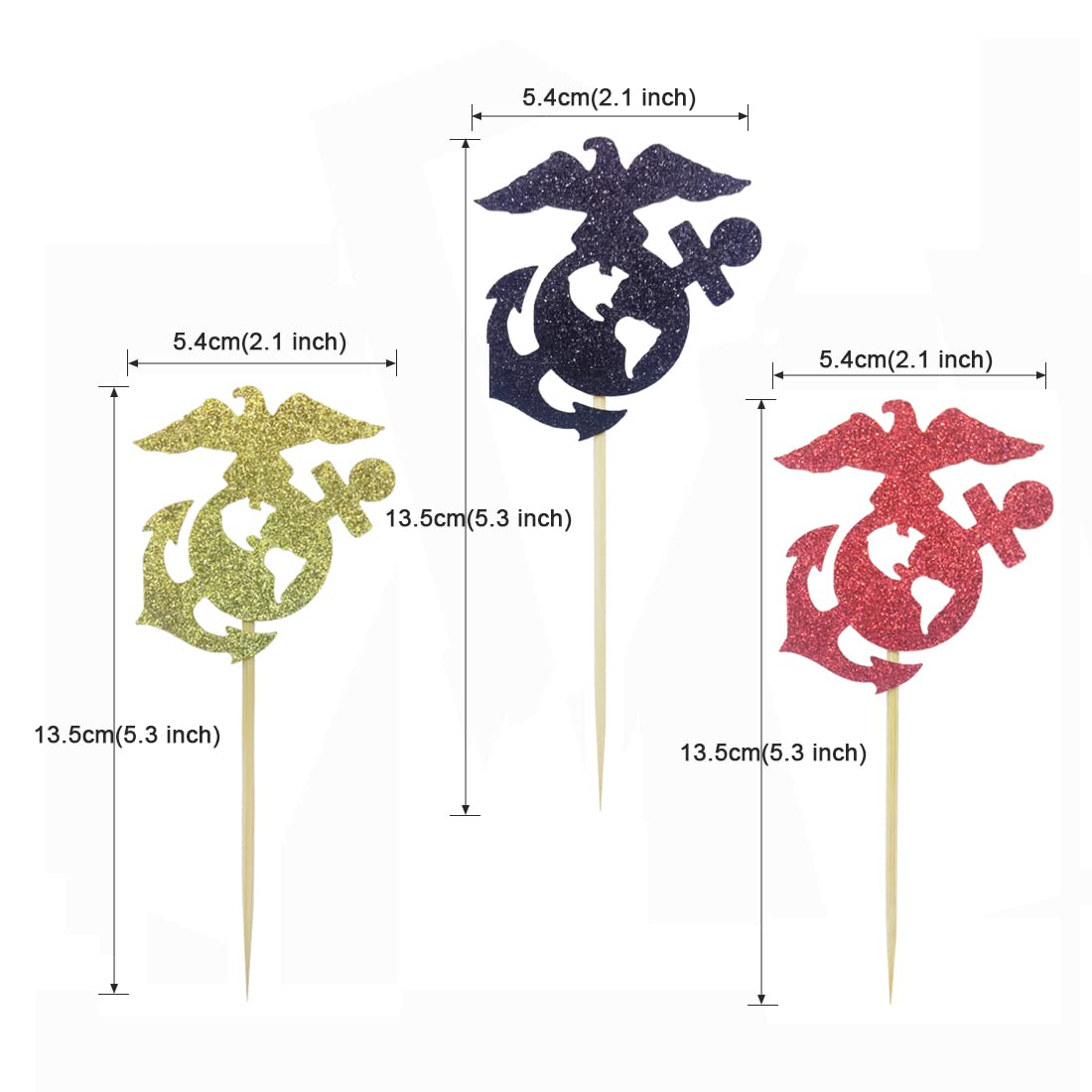 Morndew 24 PCS Military Cupcake Toppers - Patriotic Party Decorations for Military Promotion, Retirement, Wedding & Birthday Celebrations - Perfect for Army Themed Cakes, Desserts and Event Decor