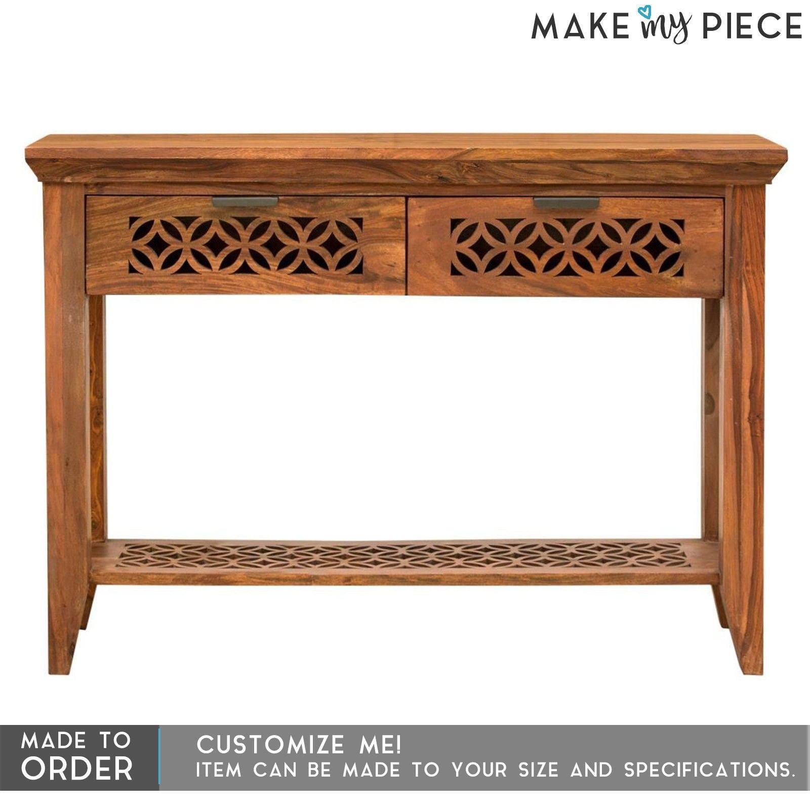 Hand Carved Sheesham Wood Hall Side Table - 43