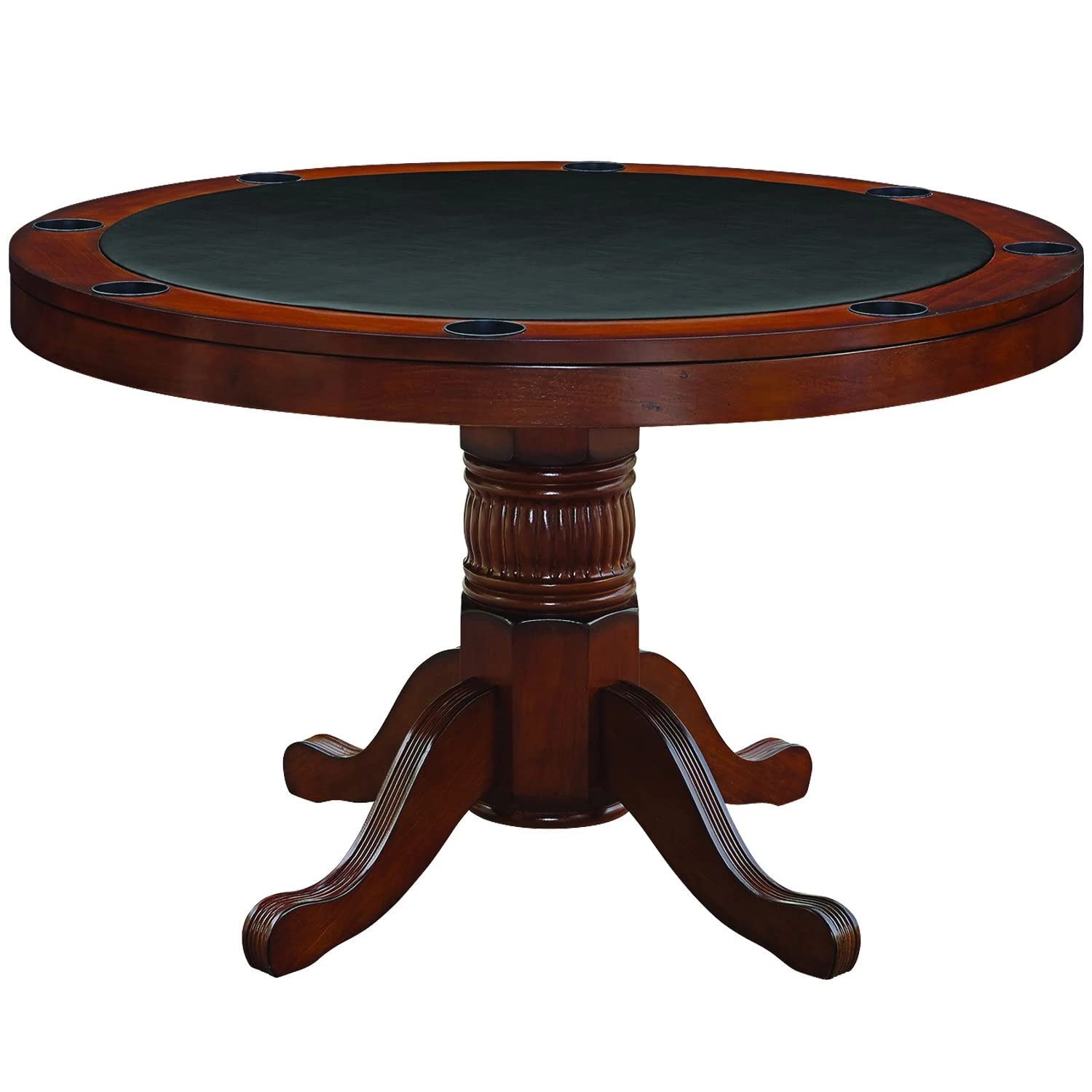 Premium RAM Game Room Poker Table with Cup Holders - 48 Inch Chestnut Finish - Perfect for Poker Nights, Game Rooms, and Family Gatherings