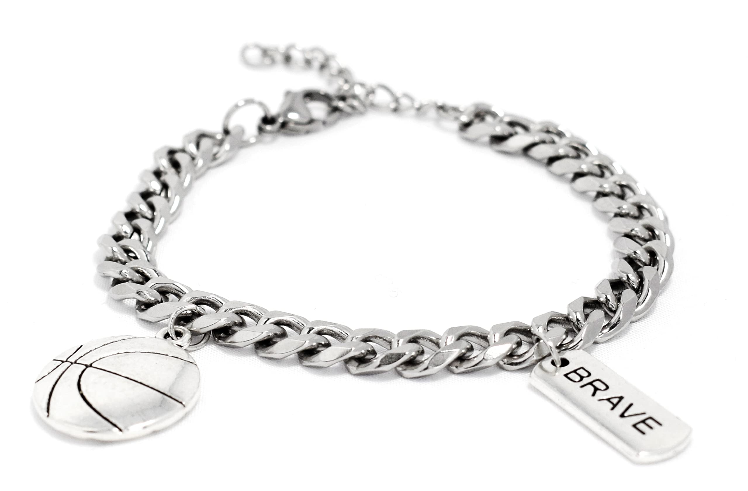 Basketball Bracelet for Men & Women - Stainless Steel Sport Jewelry Gift for Players & Teens - Perfect for Games & Gifts