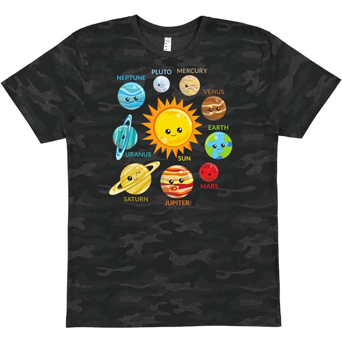 Inktastic Cute Planets Solar System Space Cosmos Galaxy Graphic T-Shirt for Men & Women - Perfect for Astronomy Lovers, Science Geeks & Space Enthusiasts