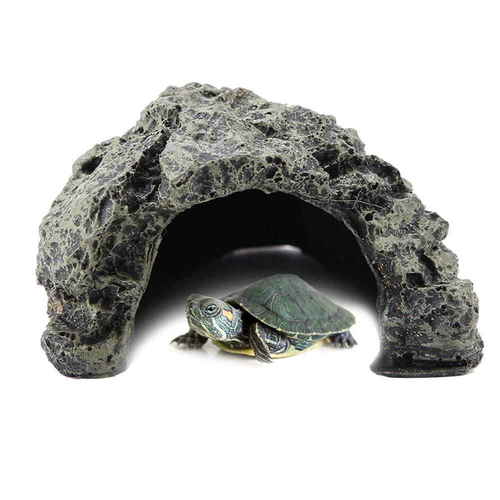 Reptile Hide Box - Large Terrarium Cave Shelter for Lizards, Snakes & Geckos | Natural Aquarium Decoration & Habitat Accessory for Stress Relief & Safe Resting