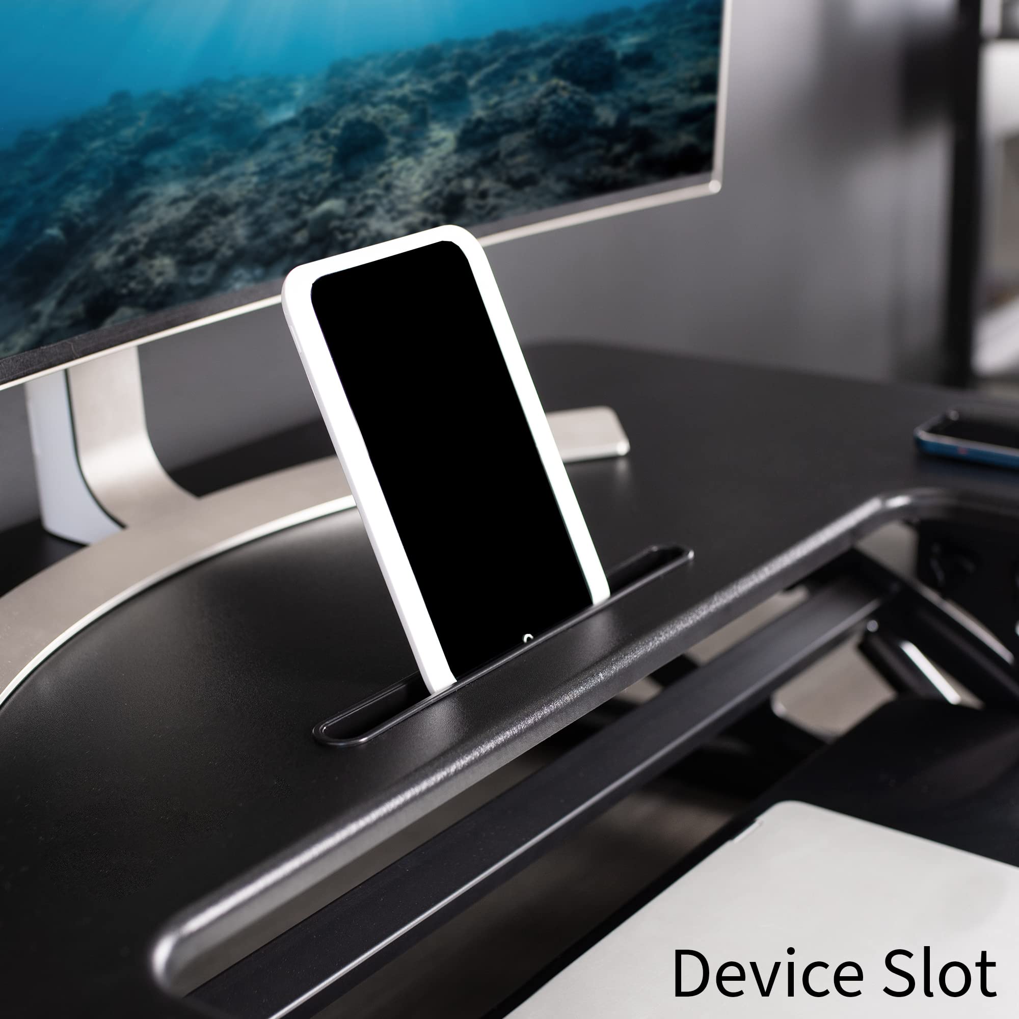 VIVO 36 Inch Electric Height Adjustable Standing Desk Converter | VE Series Sit Stand Workstation with Dual Monitor Riser & USB Port | Black DESK-V000VE | Perfect for Home Office, Gaming & Workspace Ergonomics