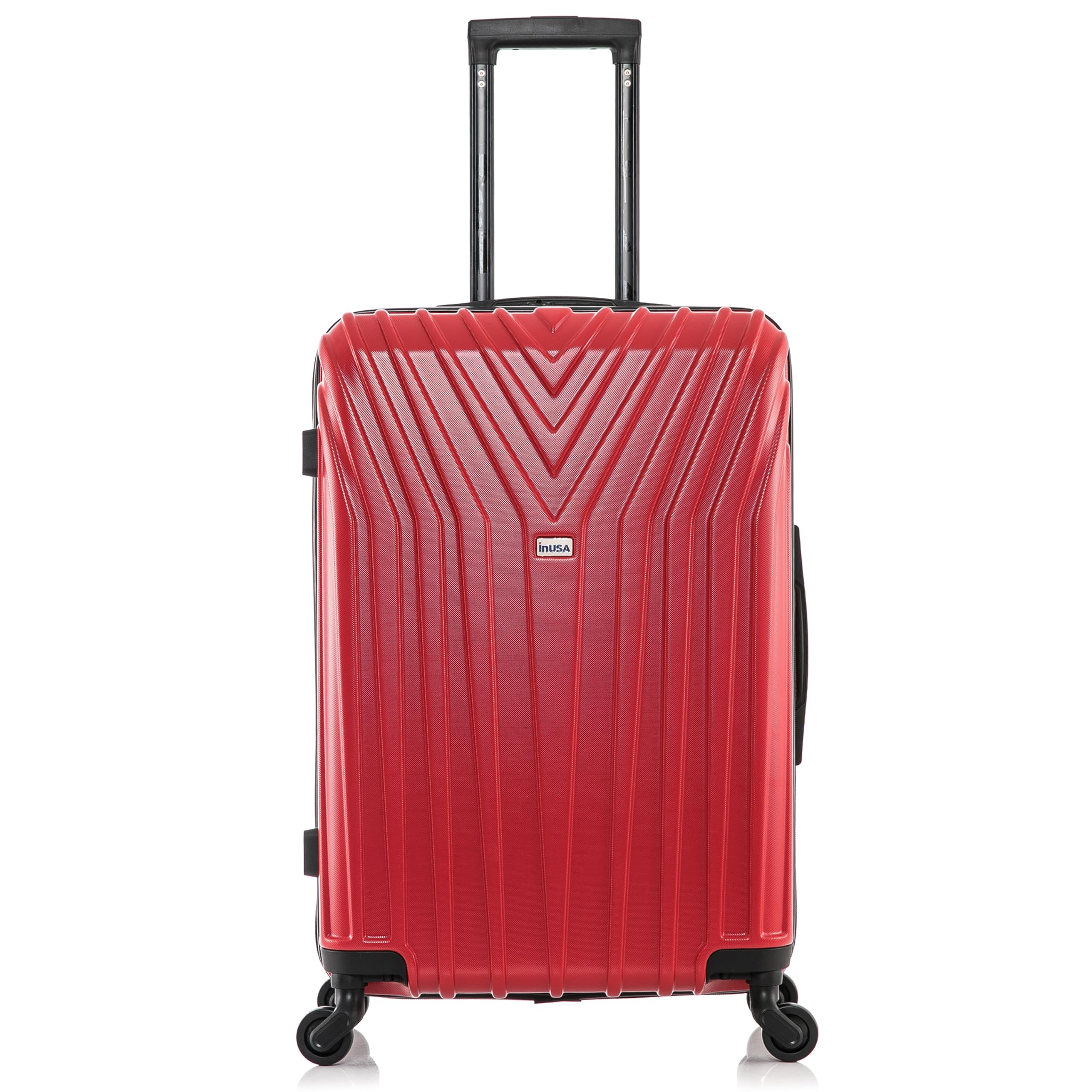 InUSA VASTY 24-Inch Hardside Spinner Luggage - Lightweight Durable Suitcase with Trolley Handle for Air Travel, Medium Checked Bag (Red) - Perfect for Business Trips, Family Vacations & International Travel