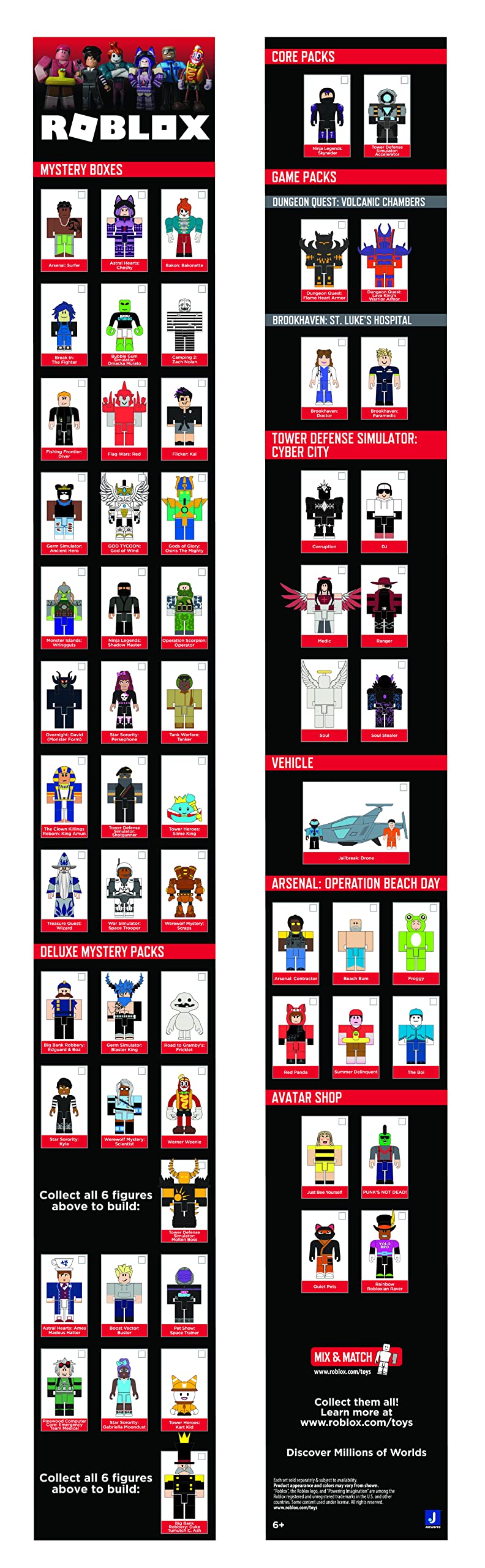 Roblox Action Collection - Series 11 Mystery Figure 6-Pack with 6 Exclusive Virtual Items | Perfect for Kids, Collectors & Gamers | Great Gift for Birthday & Holidays