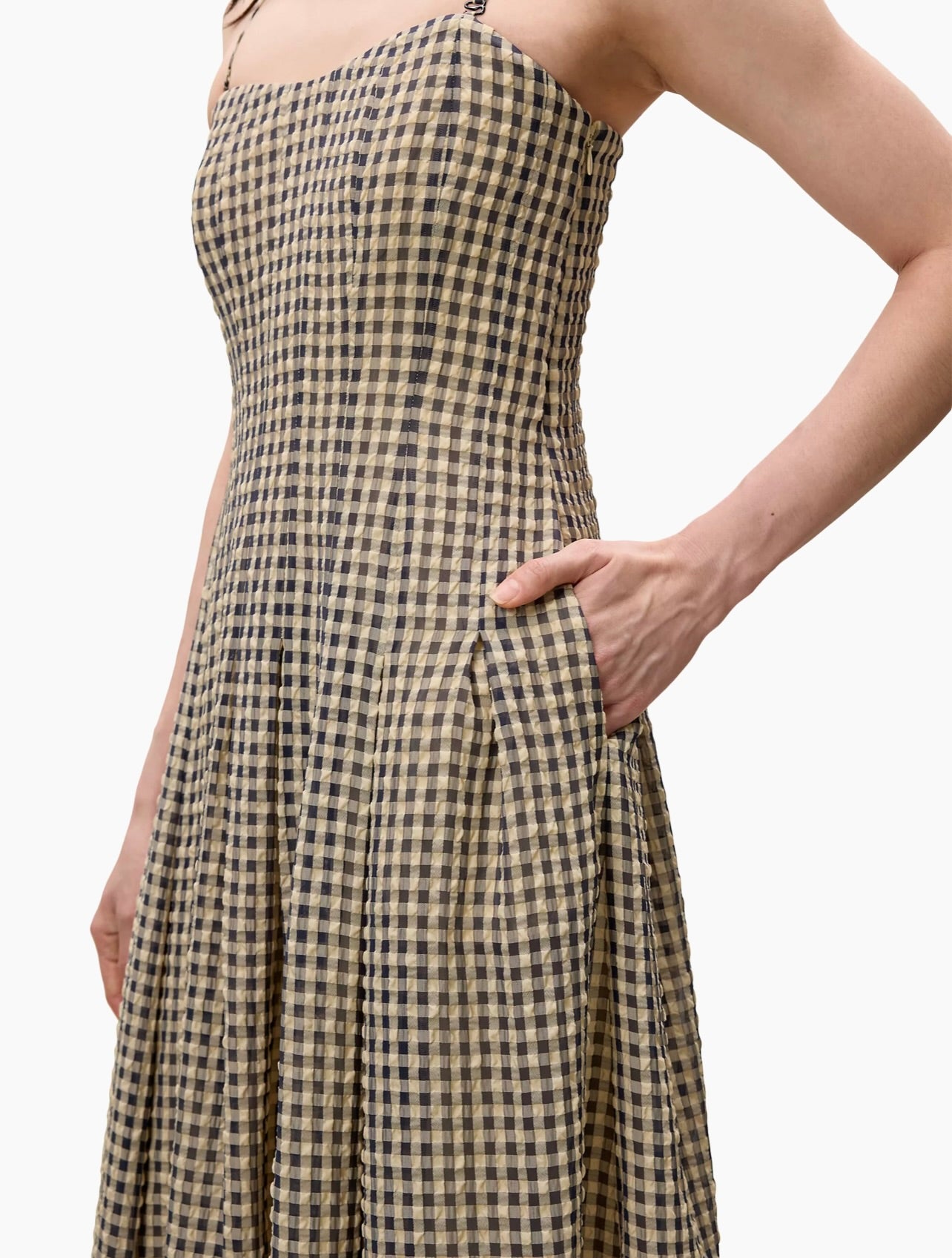Aster Gingham Dress for Women - Floral Print Summer Sundress with Pockets | Perfect for Beach Vacation, Picnic & Casual Outings