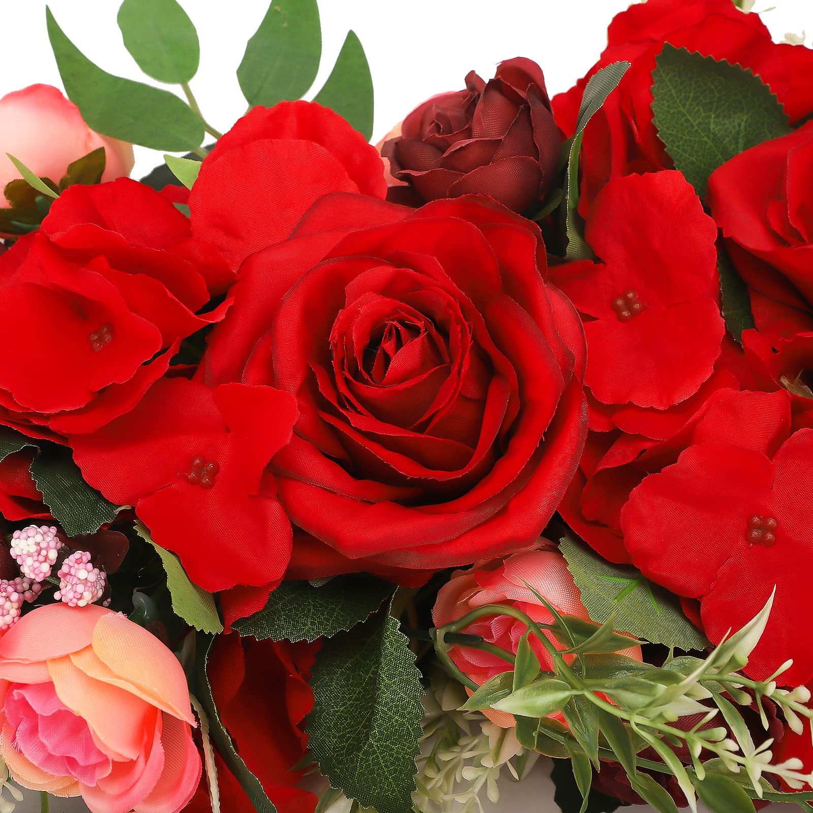 Artificial Rose Flower Swag - Wedding Arch & Chair Decor, Fake Floral Arrangement for Table Decorations & Welcome Signs (Red) | Perfect for Wedding Ceremonies, Bridal Showers & Home Decor
