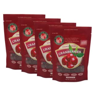 Organic Dried Cranberries - Gluten Free, Vegan, Non-GMO - Healthy Snack for Kids & Adults - Resealable 20oz Bag (Pack of 4) - Perfect for Trail Mix, Baking, Yogurt Topping & On-the-Go Snacking