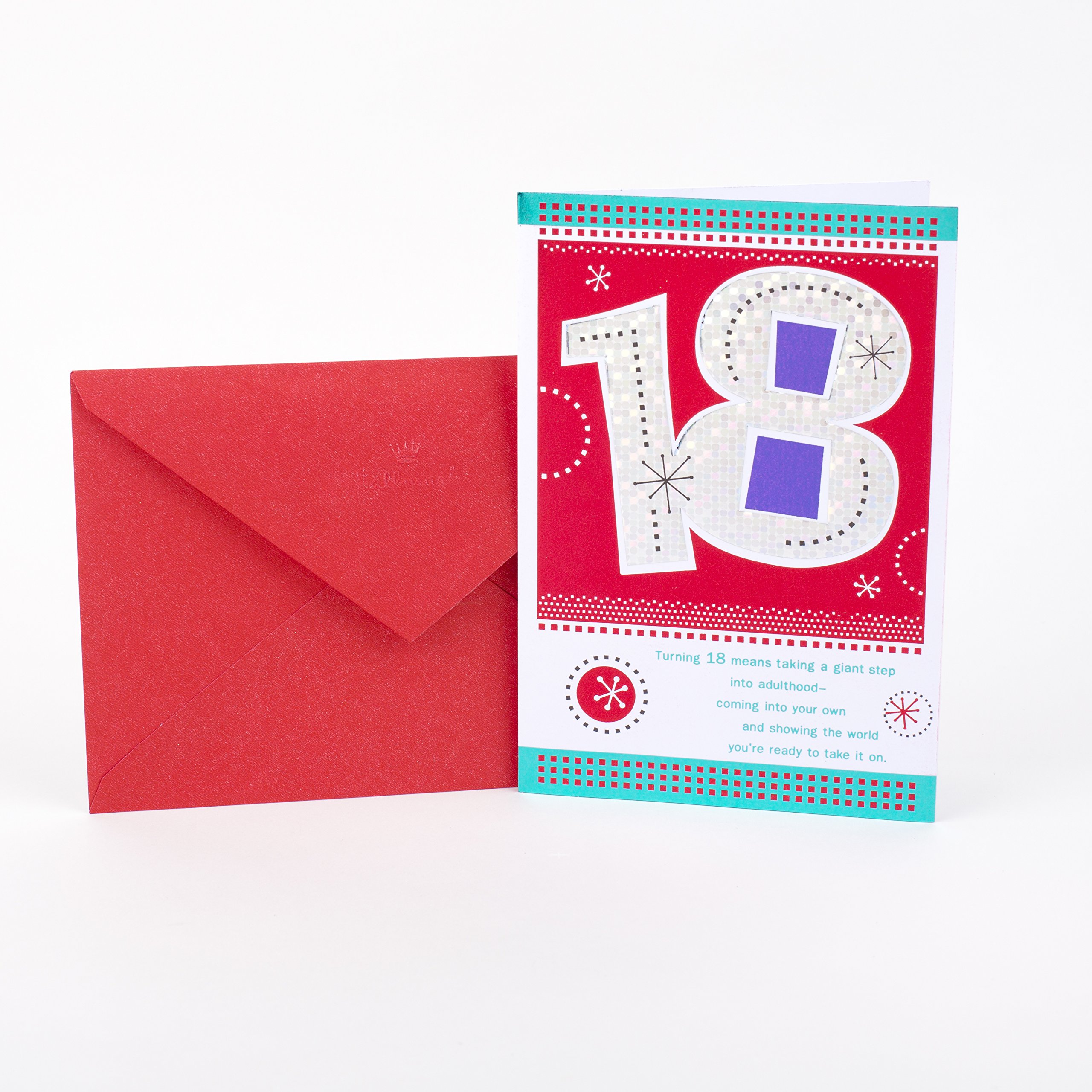 Hallmark 18th Birthday Greeting Card with Multi Foil Design - Perfect for Milestone Celebrations, Graduation Gifts & Coming of Age Parties