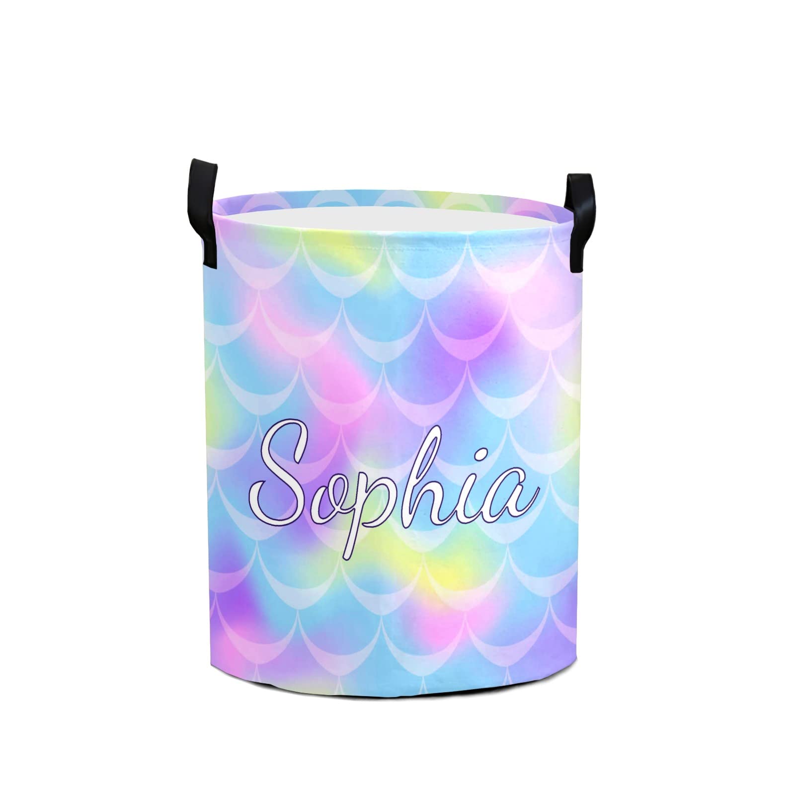 Personalized Baby Laundry Basket for Boys & Girls - Custom Collapsible Laundry Hamper with Handle - Nursery, Bathroom & Bedroom Storage Organizer - Perfect for Baby Clothes, Toys & Home Decor (Scale Design)