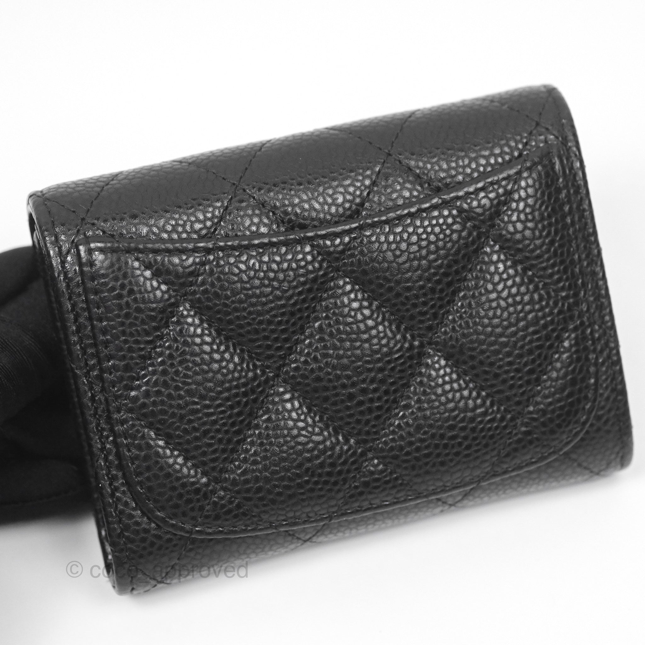 Chanel Caviar Quilted Flap Card Holder Wallet in Black with Gold Hardware - Perfect for Everyday Luxury & Gift Giving