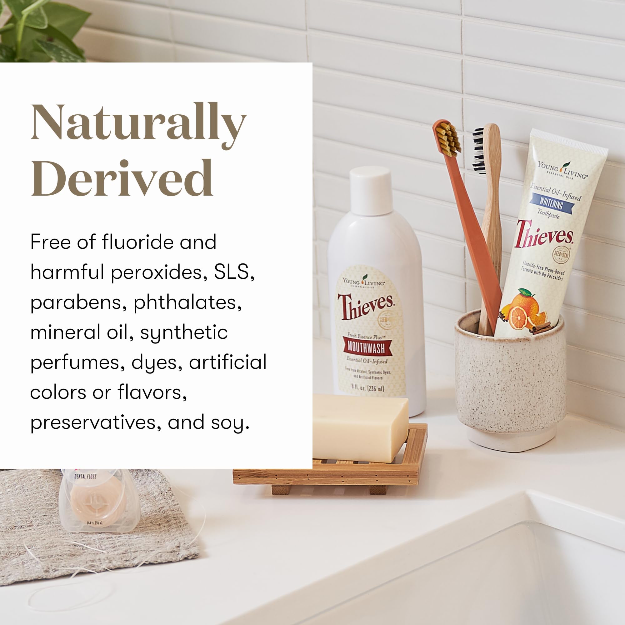 Young Living Thieves Whitening Toothpaste - Natural Fluoride-Free Toothpaste for Teeth Whitening & Oral Care - 4 oz Tube with Certified Ingredients - Fresh Breath & Healthy Teeth for Daily Use at Home or Travel