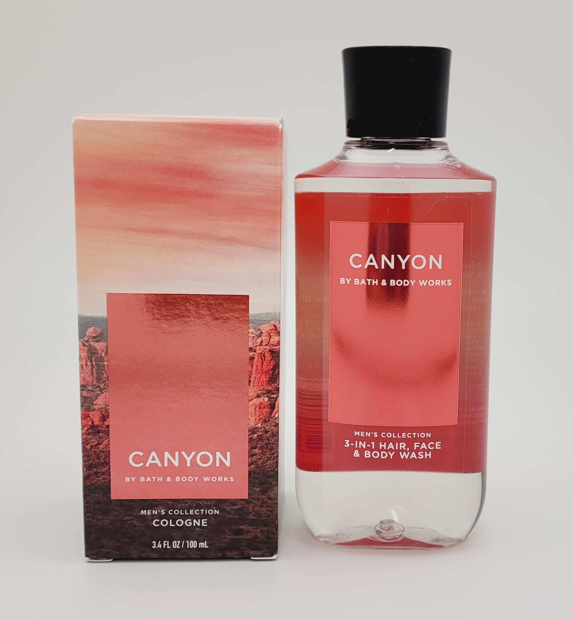 Bath & Body Works Canyon Men's Cologne & 3-in-1 Wash Set - 3.4oz Cologne + 10oz Hair Face Body Wash - Fresh Scent for Men - Perfect for Gym, Travel & Daily Grooming Routine