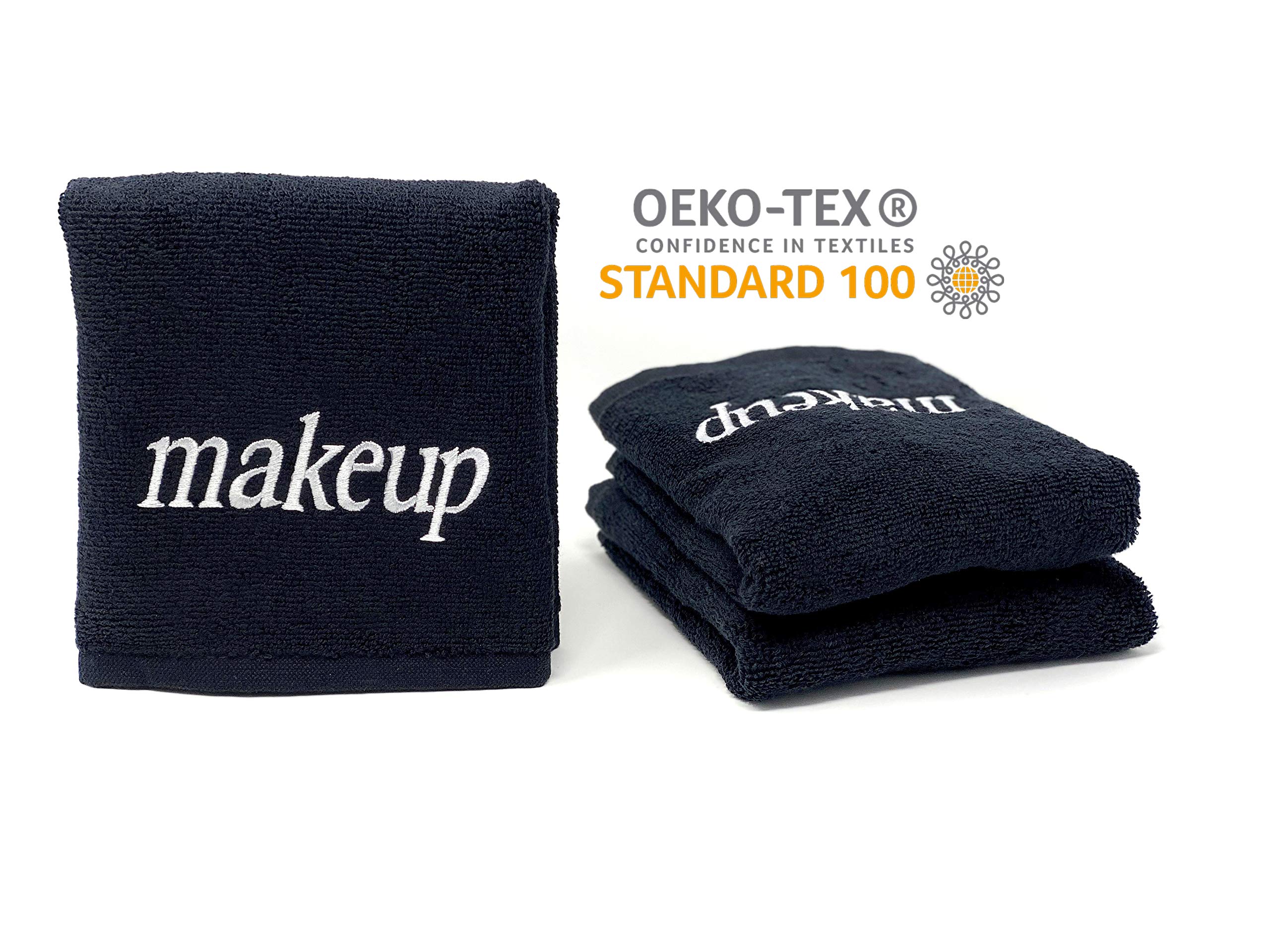 Soft Touch Black Makeup Towels for Face 6 Pack - Gentle Turkish Cotton Makeup Remover Cloths, Reusable & Quick Dry Washcloths for Cleansing (13