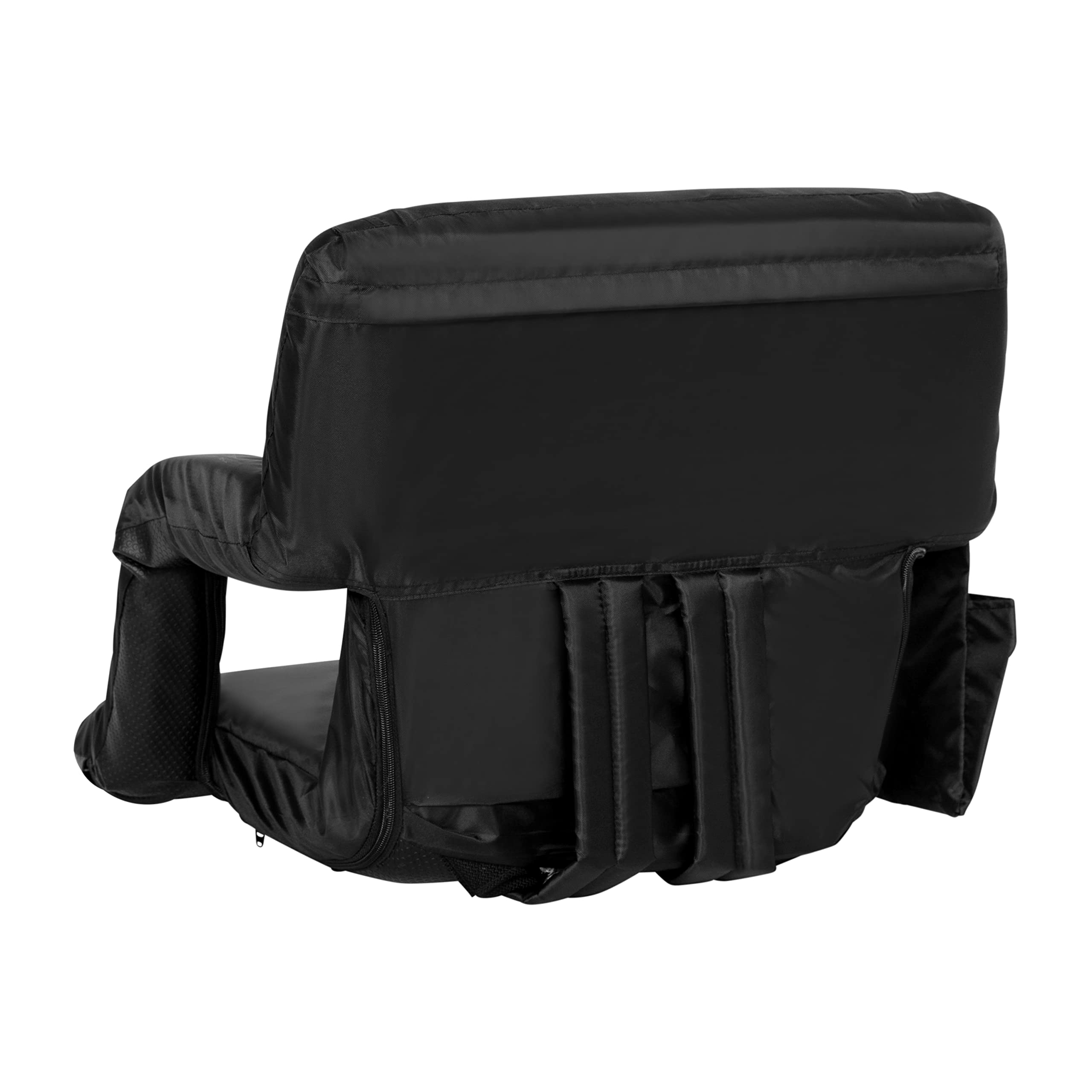 **Flash Furniture Malta Portable Stadium Seats – 2-Pack Padded Bleacher Chairs with Backpack Straps & Storage, 265 lb Capacity, Black – Perfect for Sports Games, Concerts, and Outdoor Events**