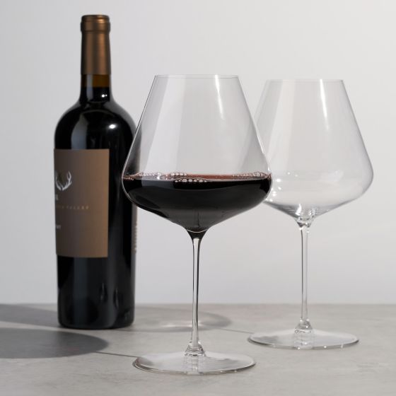 Premium Burgundy Glass Set of 2 - Elegant Stemware for Wine Tasting, Dinner Parties & Home Decor