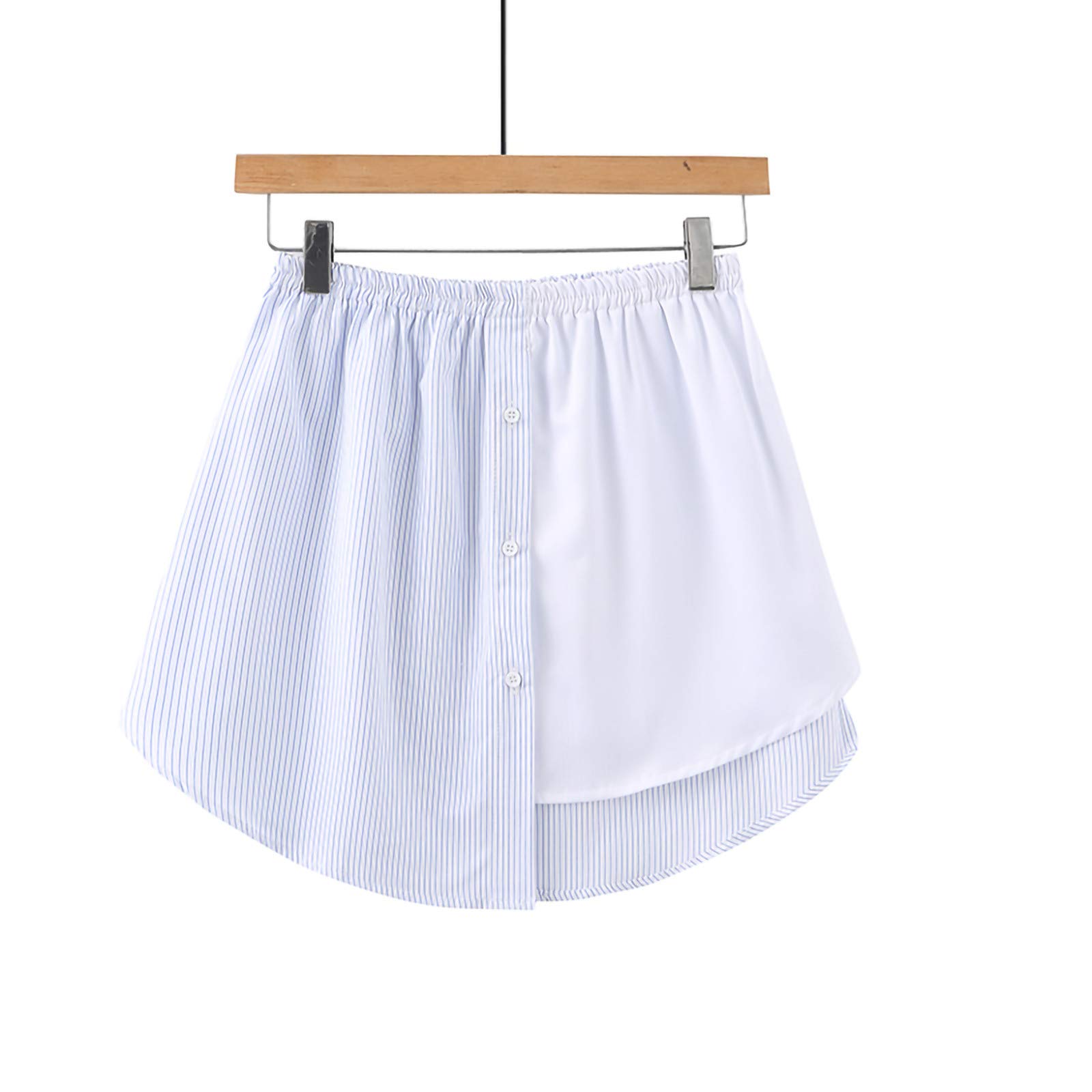 Sheer Layered Tiered Skirt for Women - Plus Size Half Stripe Print Extender Slip - Elegant Flowy Skirt for Casual Wear, Date Night & Summer Outfits