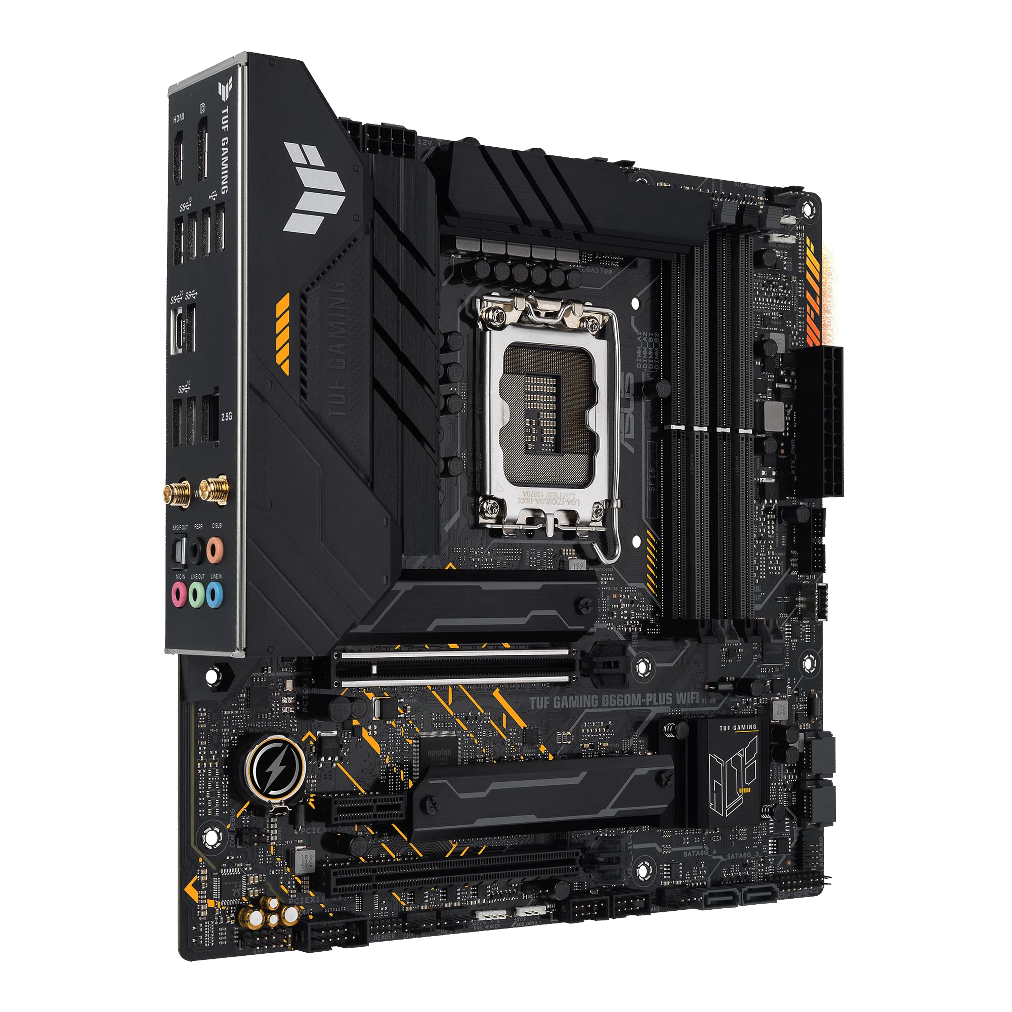 ASUS TUF GAMING B660M-PLUS WIFI DDR4 Motherboard - Intel B660 Chipset, PCIe 4.0, Dual M.2, WiFi 6 - Perfect for Gaming PC Builds & High-Performance Workstations