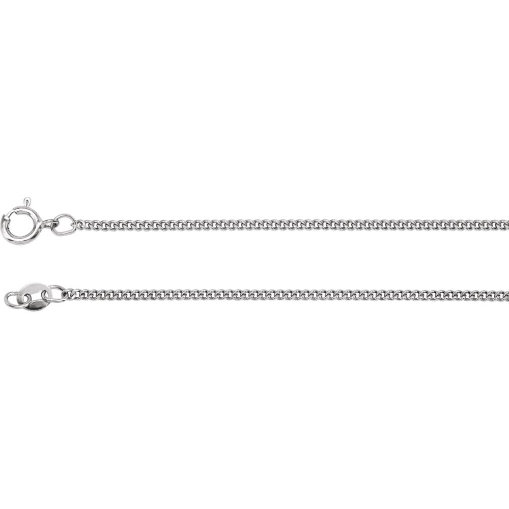 Jewels By Lux 925 Sterling Silver 1.6mm Solid Curb Link Flat Chain Necklace - Perfect for Layering, Gift Giving & Everyday Wear