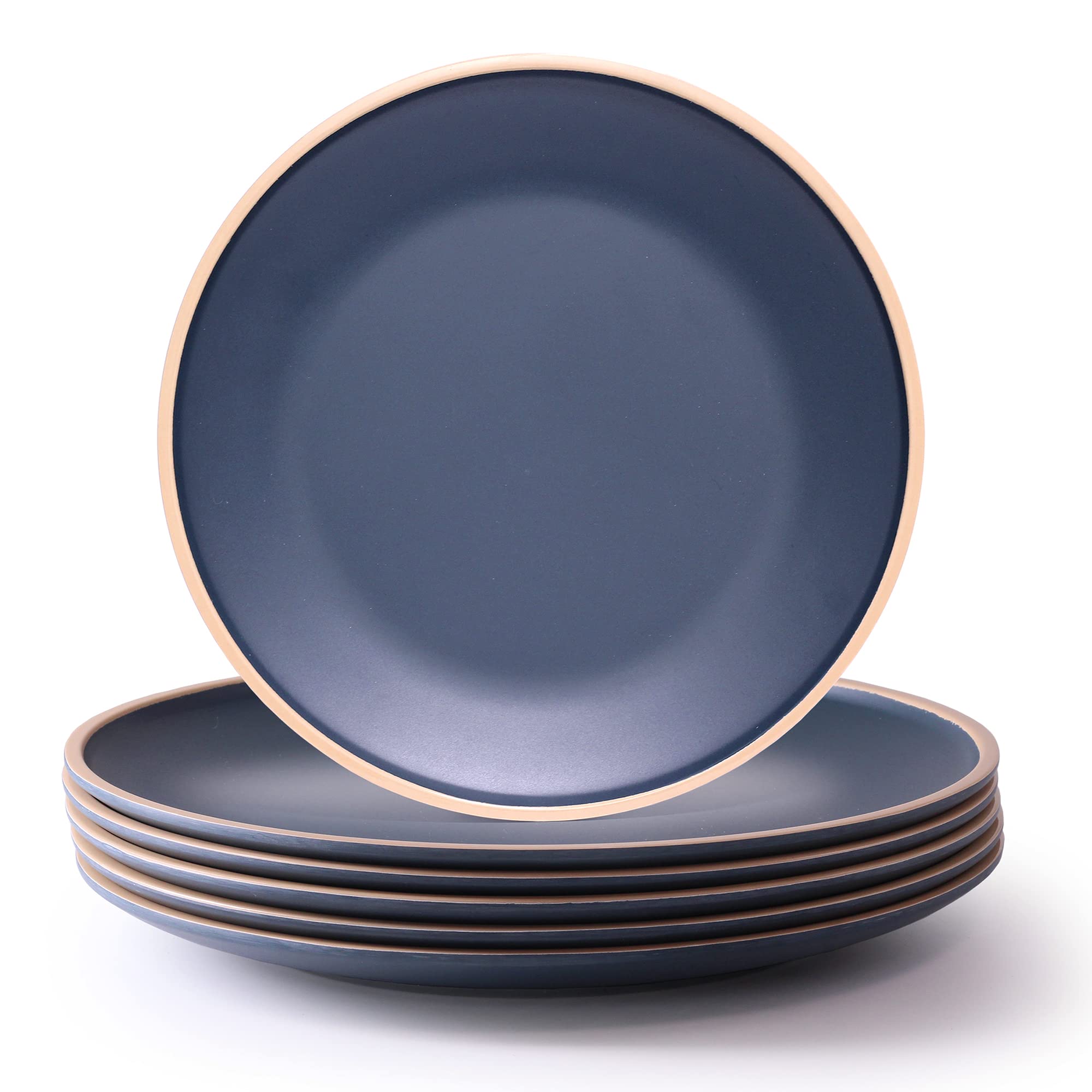 **Gufaith 6-Piece Melamine Dinner Plate Set - 10.5 Inch Unbreakable BPA-Free Plates, Dishwasher Safe & Durable for Outdoor Dining, Picnics, Camping & BBQs**