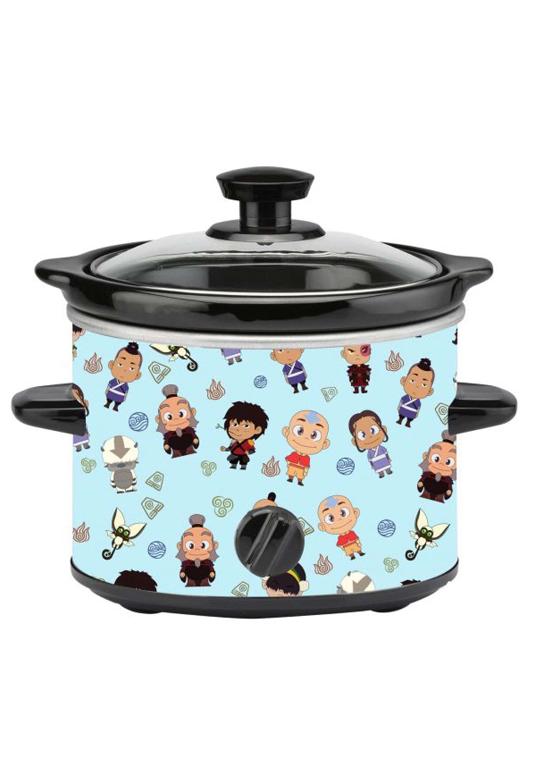 Surreal Entertainment Avatar Chibi 2QT Slow Cooker - Compact & Cute Mini Crock Pot for Dorm, Office & Small Kitchens - Perfect for Soups, Stews & Meals for 1-2 People