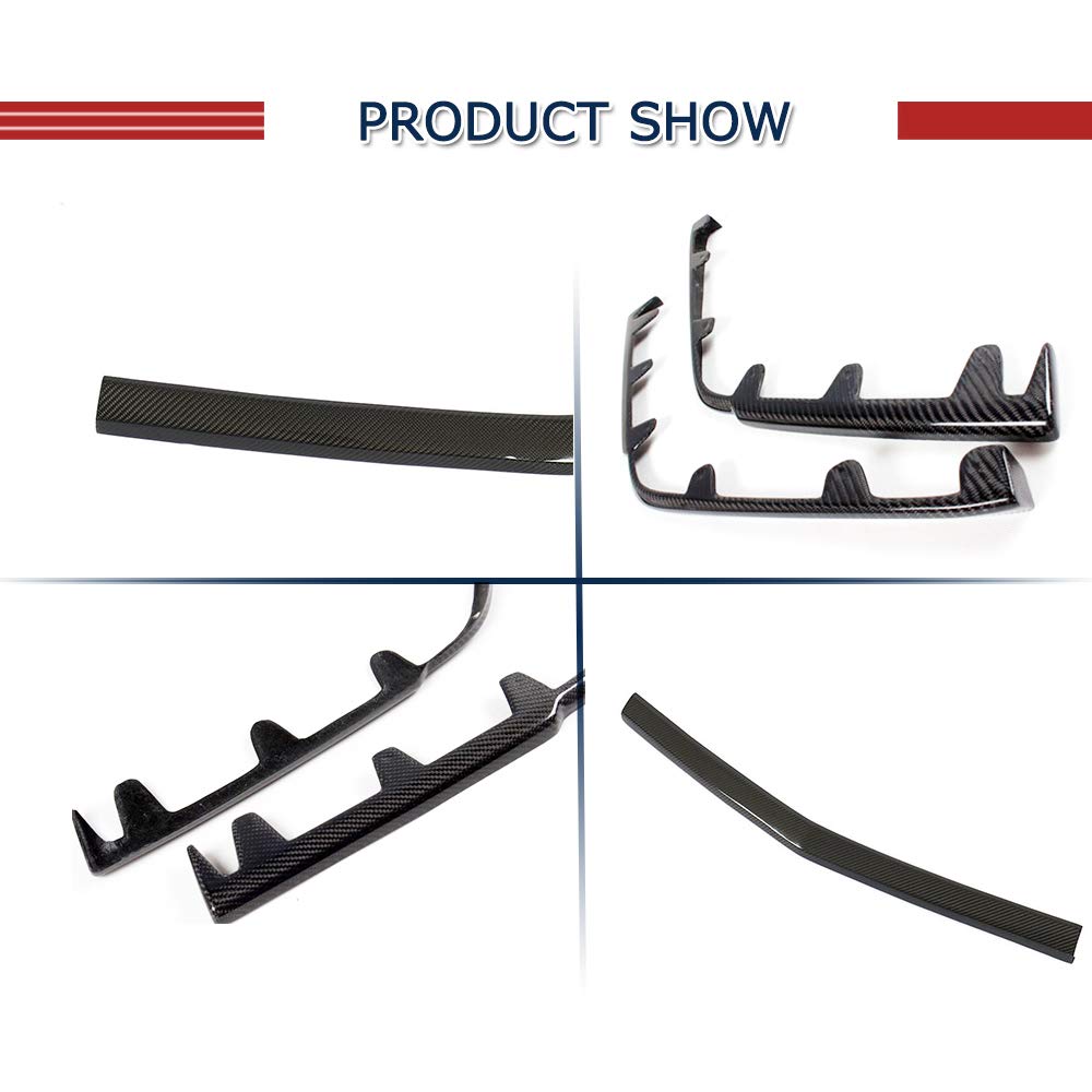 Carbon Fiber Chin Spoiler & Bumper Splitter for Cadillac CTS-V Coupe 2009-2015 | Front Bumper Lip Spoiler Body Kit | Enhances Aerodynamics & Sporty Look | Perfect for Car Shows & Performance Upgrades