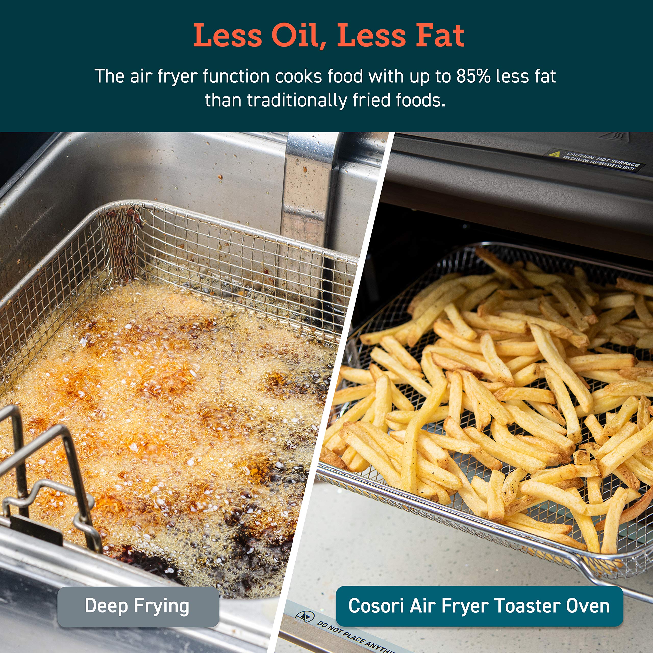 COSORI 13-in-1 Air Fryer Toaster Oven Combo with 32Qt Capacity, APP & Alexa Voice Control, Convection Countertop Oven for Baking, Broiling, Roasting, Dehydrating & Sous Vide - Includes 134 Recipes & 4 Accessories (Black Stainless Steel) - Perfect for Small Kitchens, Healthy Cooking & Meal Prep