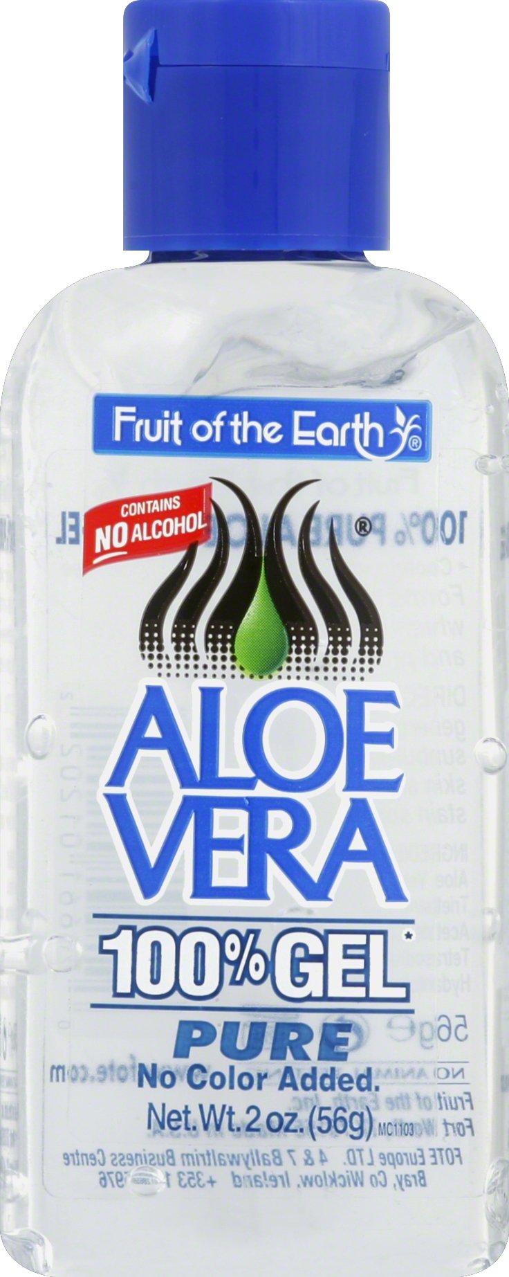 Fruit of the Earth 100% Pure Aloe Vera Gel - 2 oz Soothing Moisturizer for Sunburn, Dry Skin & Hair Care | Natural After Sun Relief & Hydration