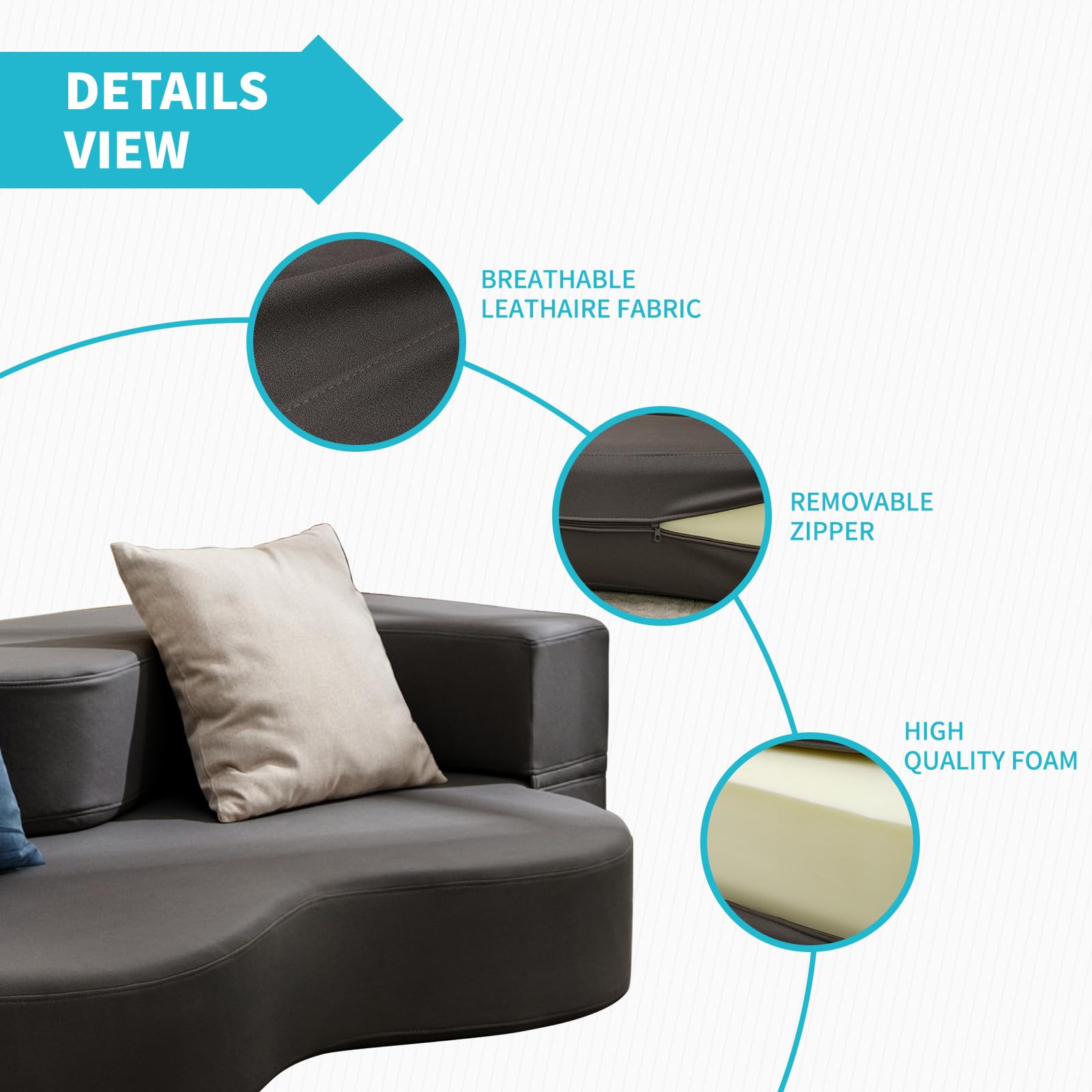 Full Size Floor Sofa Bed - Foldable Futon with Memory Foam for Small Spaces | Living Room & Guest Bed