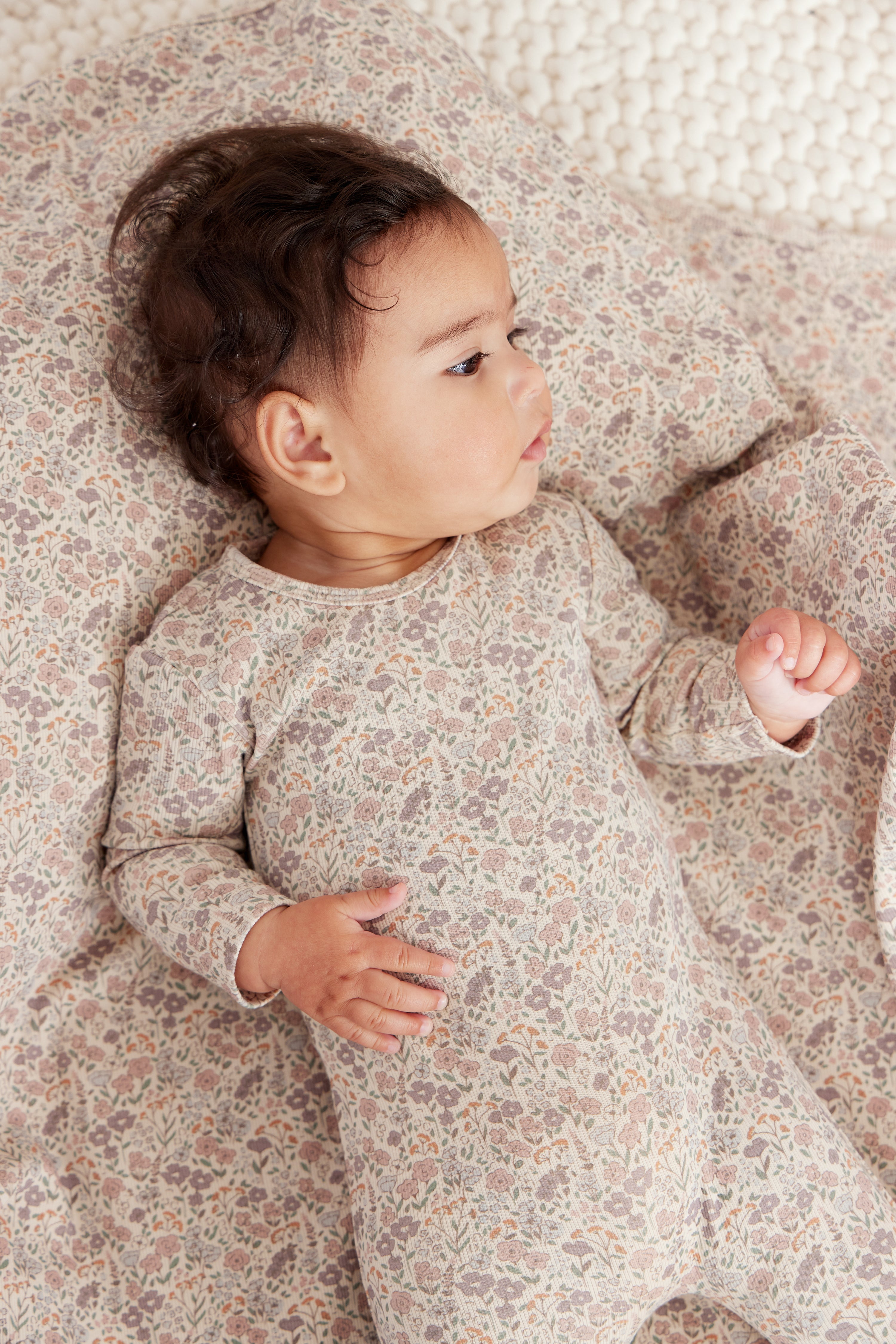Kipp Baby Floral Pink Baby Footie - Soft & Comfortable Infant Footed Pajamas for Newborns & Toddlers - Perfect for Sleepwear, Playtime & Photo Shoots