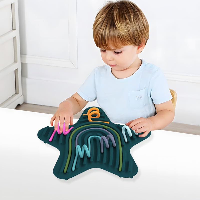 Sensory Activity Board for Kids Ages 3-9 - Montessori Fidget Toys for ADHD, Autism & Stress Relief - Quiet Travel Toys for Toddlers & Preschoolers - Educational Busy Board for Airplane & Car Rides (Green)