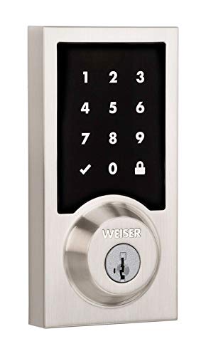 Weiser by Kwikset Premis SmartKey Touchscreen Deadbolt Lock - Apple HomeKit & Siri Voice Control Enabled, Satin Nickel Finish (Model 9GED22000-001-US15) | Smart Home Security for Front Doors & Vacation Homes