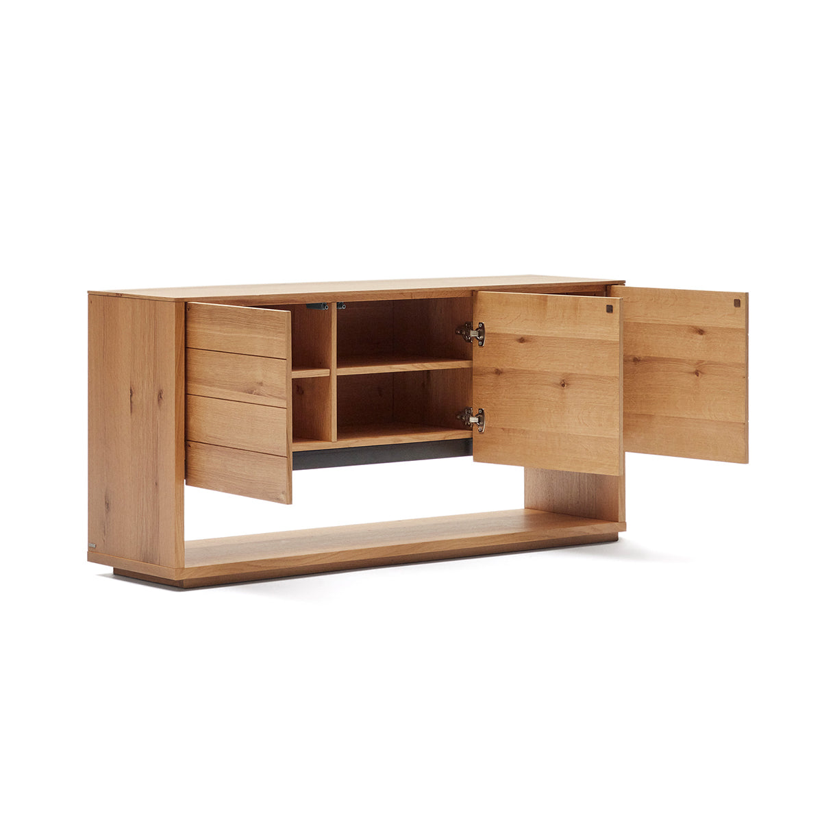 Alguema Modern 3-Door Sideboard Buffet Cabinet - Stylish Storage for Dining Room, Living Room & Entryway - Perfect for Organizing Dishes, Linens & Home Decor