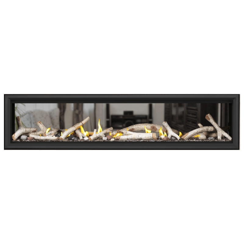 Napoleon Vector 74 See-Through Linear Direct Vent Gas Fireplace - LV74N2 | Modern Home Heating & Cozy Living Room Ambiance