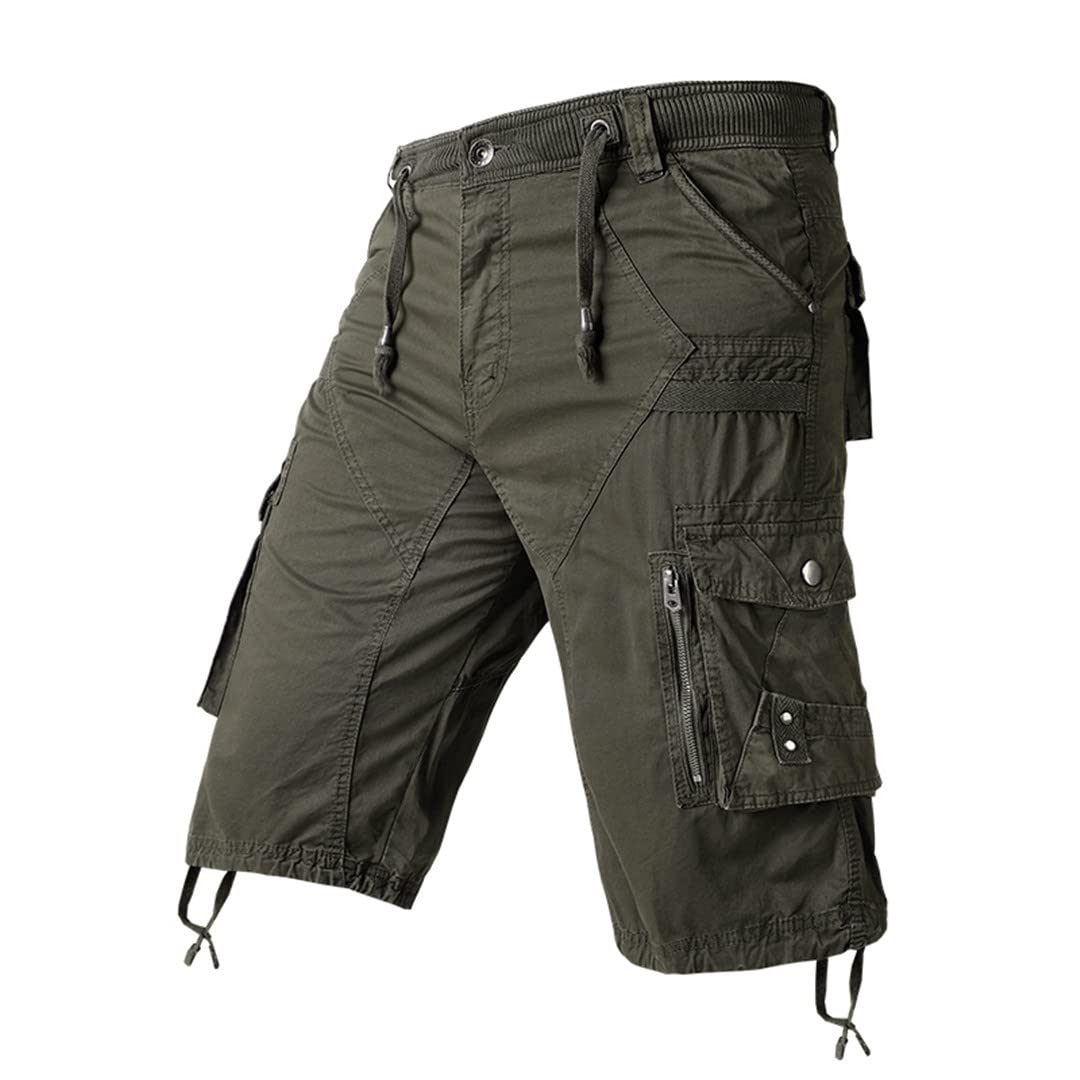 Men's Summer Cotton Cargo Shorts - Casual Loose Fit Outdoor Jogger Pants with Pockets | Military Tactical Shorts for Hiking, Camping & Streetwear Fashion