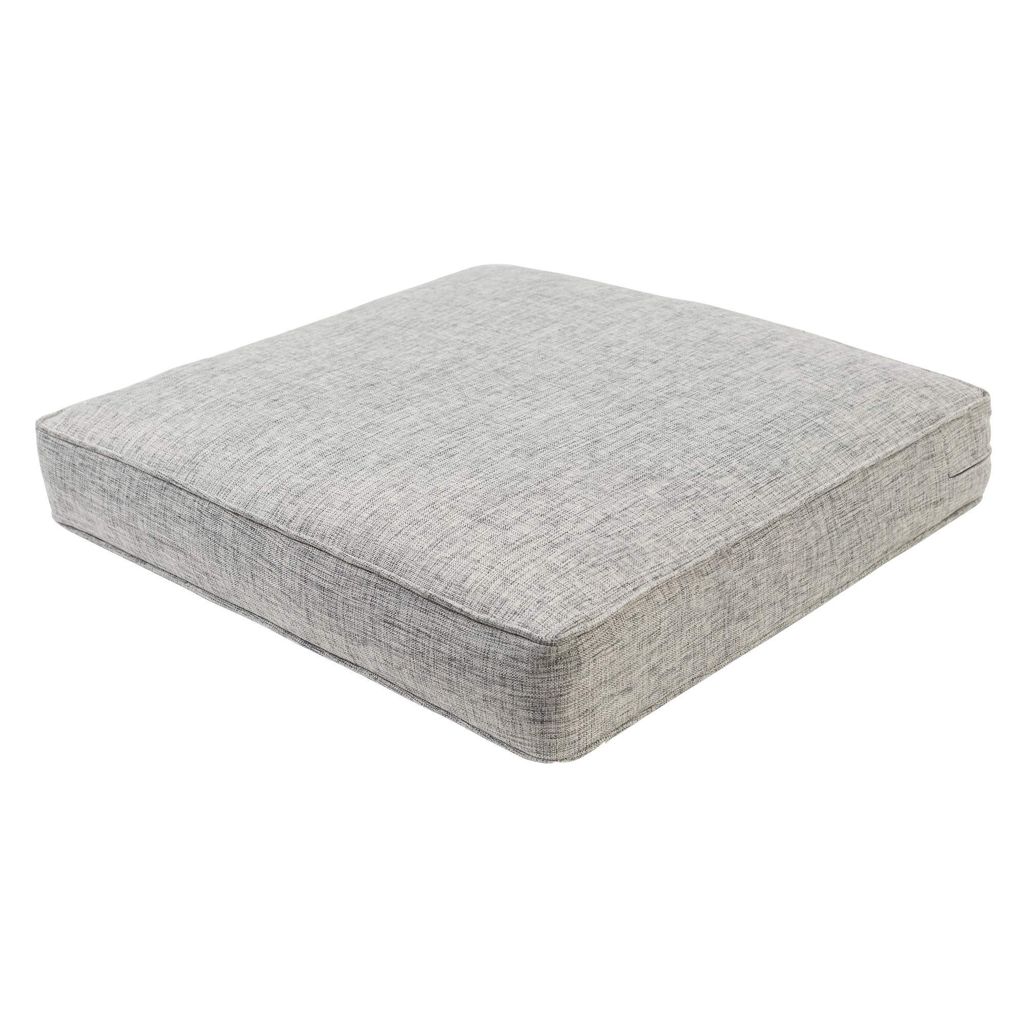 QILLOWAY All-Weather Outdoor Chair Cushion Set - Waterproof Patio Furniture Cushions for Garden, Deck, Poolside (Grey/Black) - Perfect for Lounging, Sunbathing & Outdoor Relaxation