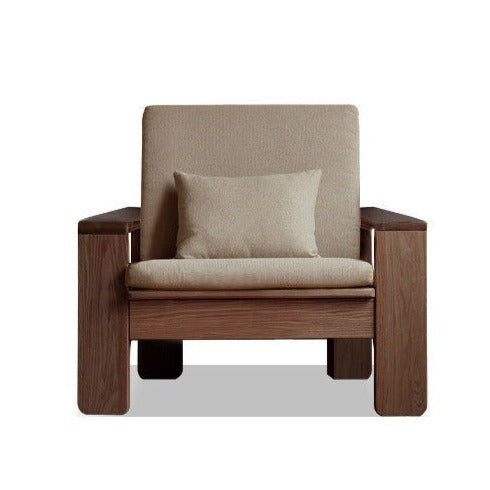 Modern Nordic Fabric Sofa - Solid Oak Wood Frame - Stylish & Durable Living Room Furniture for Small Spaces & Apartments