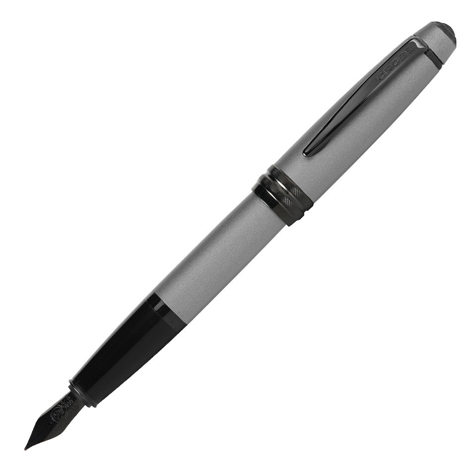 Cross Bailey Fountain Pen - Premium Grey Lacquer with Black Trim, Smooth Writing for Professionals & Students - Perfect for Office, School & Gift Giving