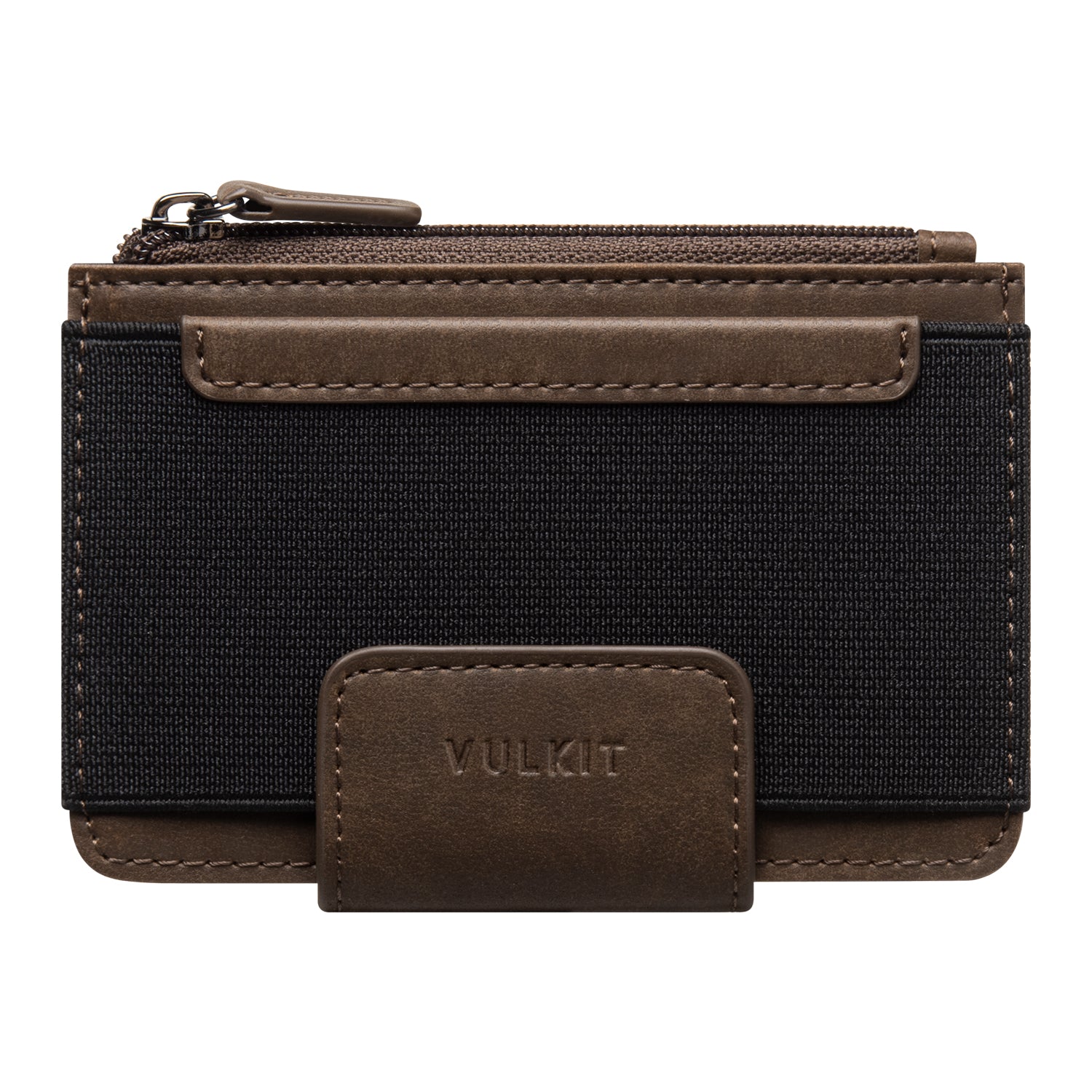 VW110 Slim Bifold Wallet with Zipper Pocket & Elastic Slot - Compact Palm-Sized Men's Wallet for Cash, Cards & Coins - Perfect for Everyday Carry, Travel & Minimalist Lifestyle