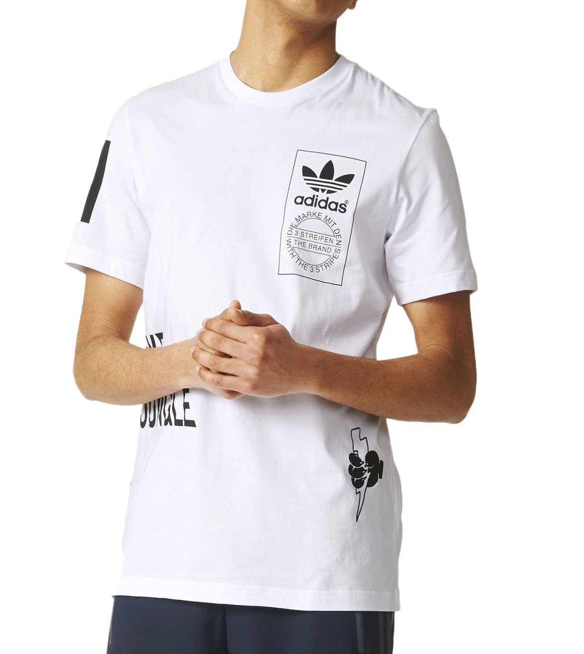 adidas Men's Street Off Placed Tee - White 2XL | Casual Streetwear T-Shirt for Everyday Wear & Urban Fashion