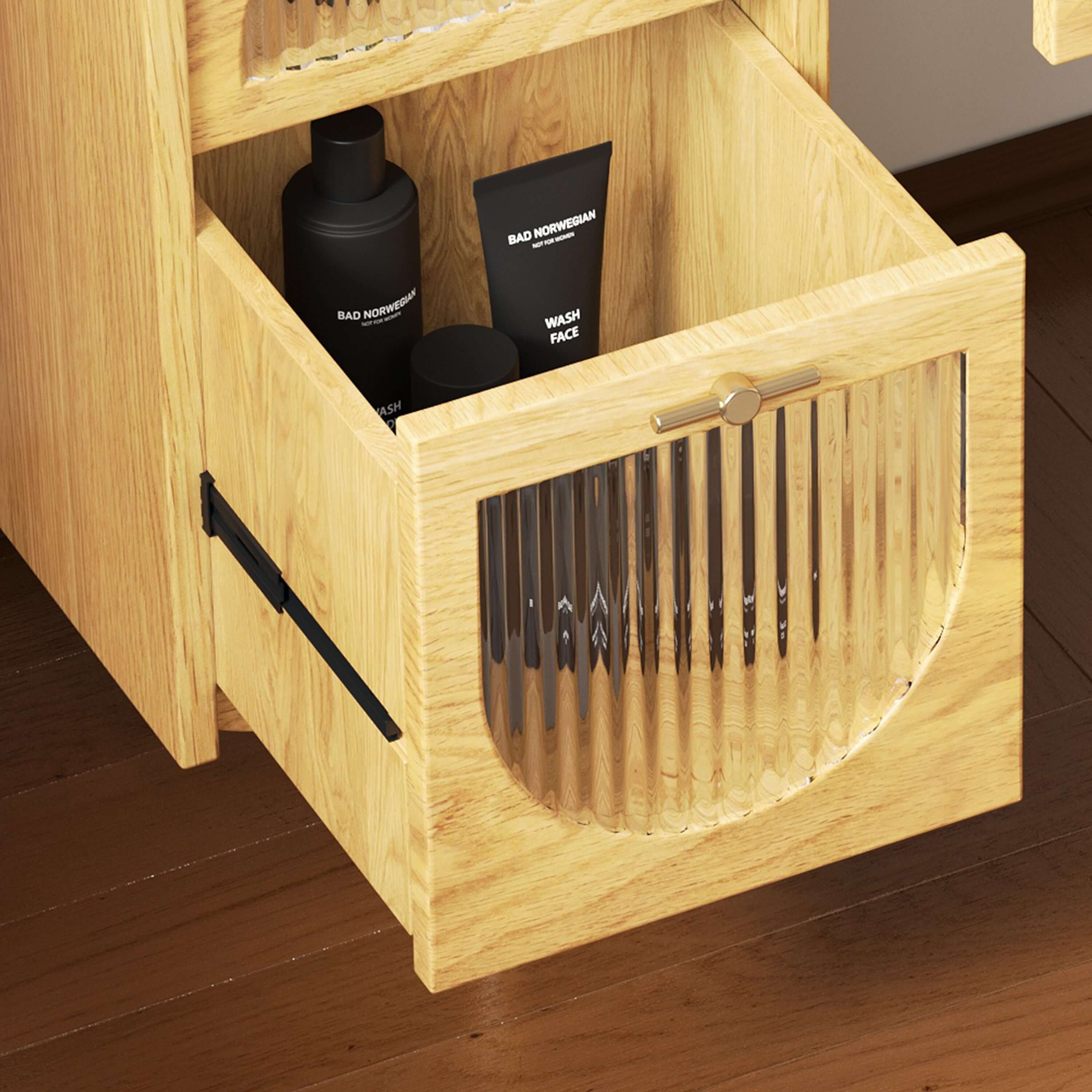 Elegant Wooden Makeup Vanity with Mirror - Dressing Table with 1 Drawer & Storage Cabinet | Perfect for Bedroom, Bathroom & Beauty Salon Organization