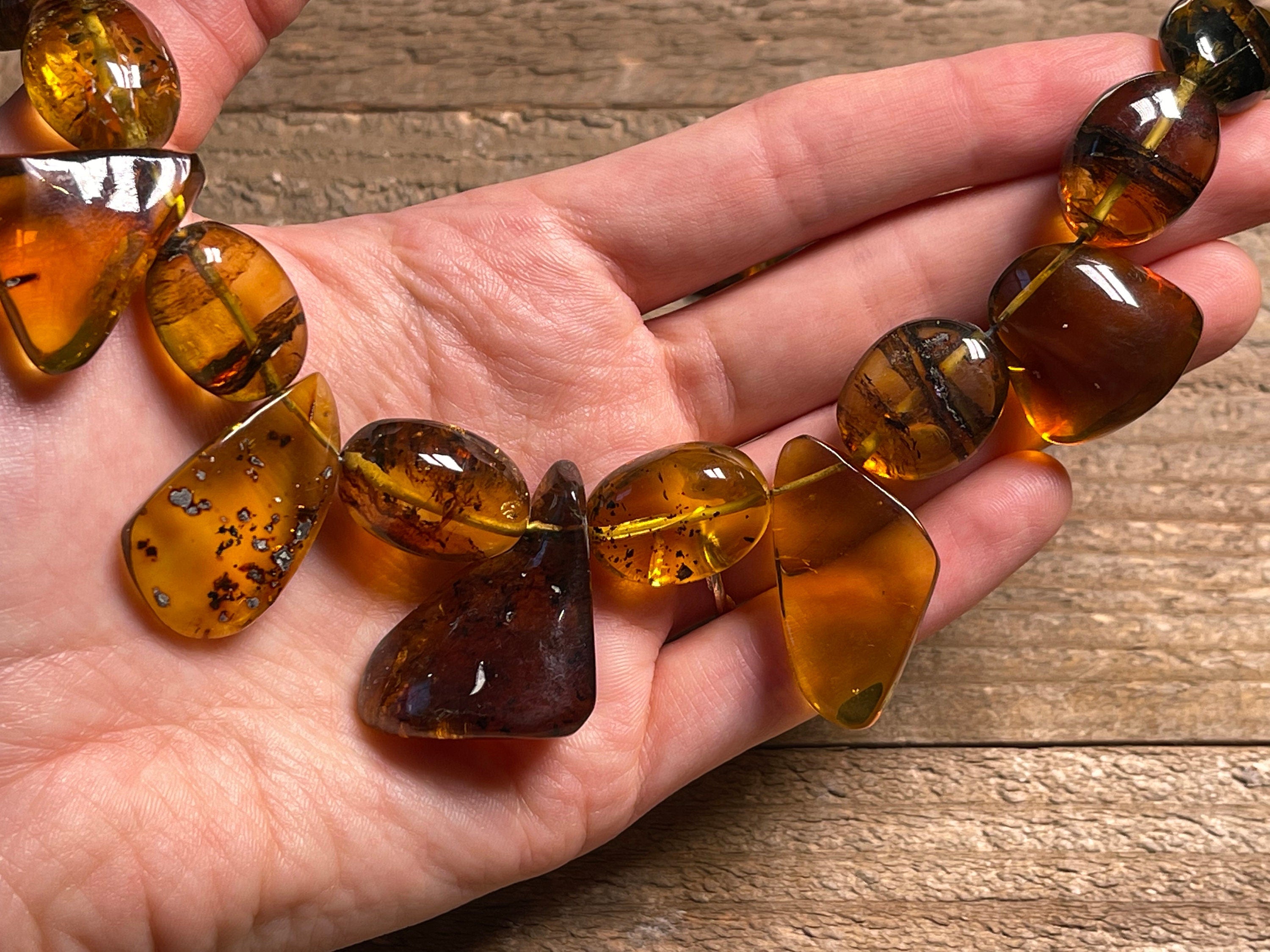 Authentic Mexican Amber Crystal Beaded Necklace - Handmade Healing Jewelry with Natural Stones for Women | Spiritual Healing, Meditation & Boho Fashion Accessory